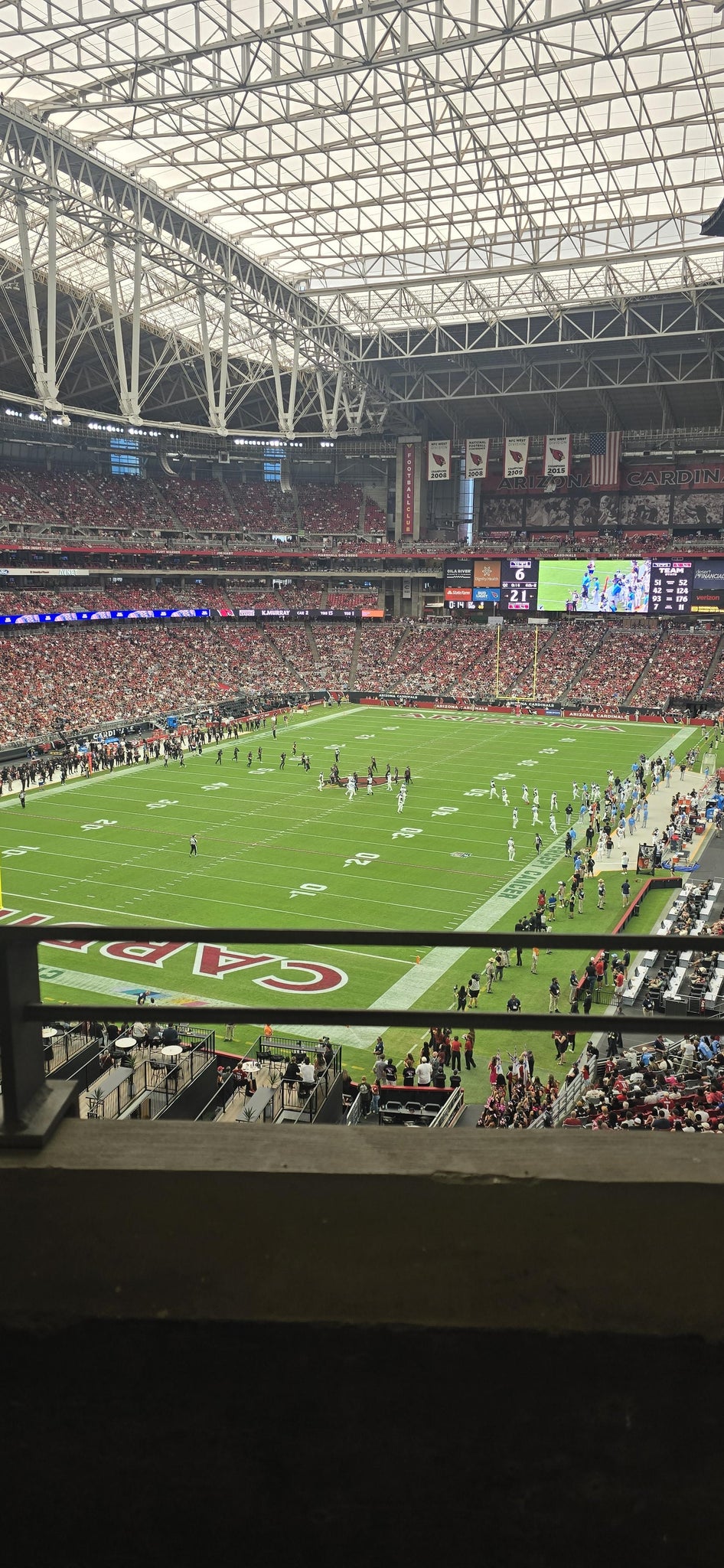 Real Fan View taken from Section L 370 at State Farm Stadium by Valerie S