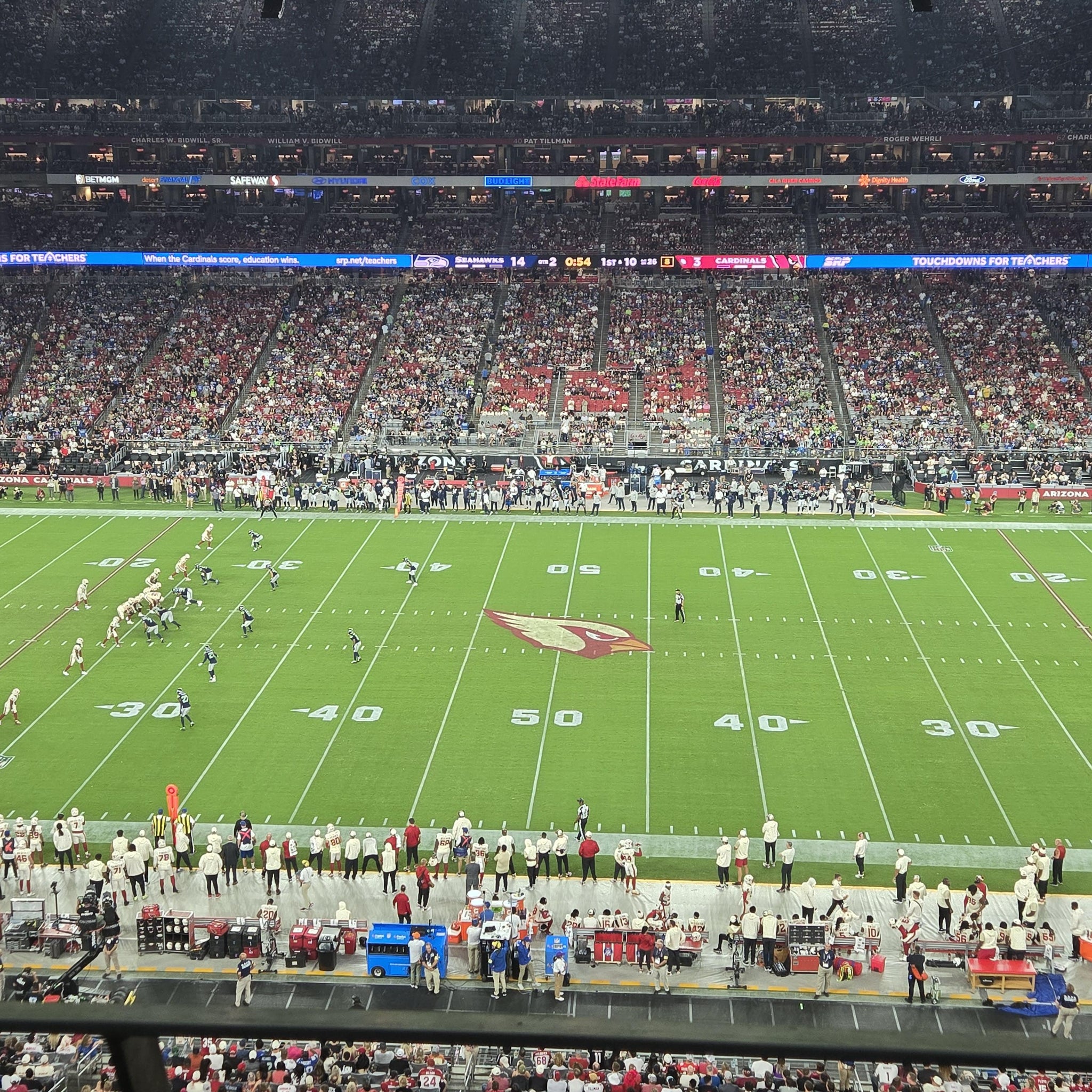 Real Fan View taken from Ring Of Honor 412 at State Farm Stadium by Steven T