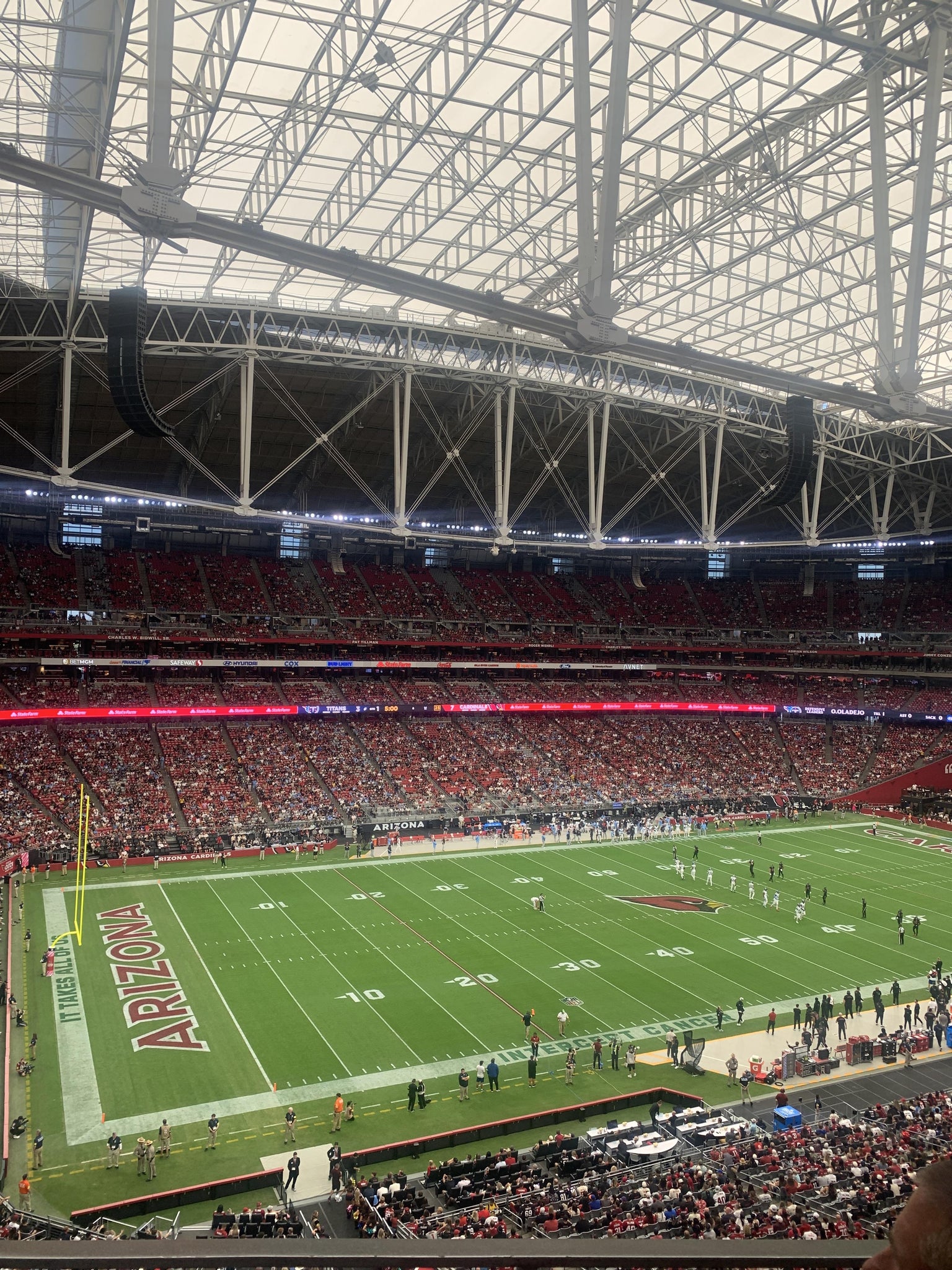 Real Fan View taken from Ring Of Honor 418 at State Farm Stadium by Wilbur G