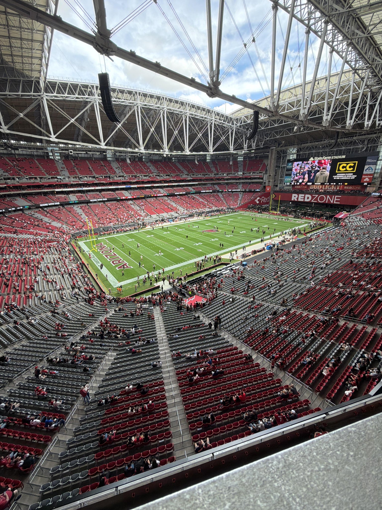 Real Fan View taken from Ring Of Honor 420 at State Farm Stadium by Steve H
