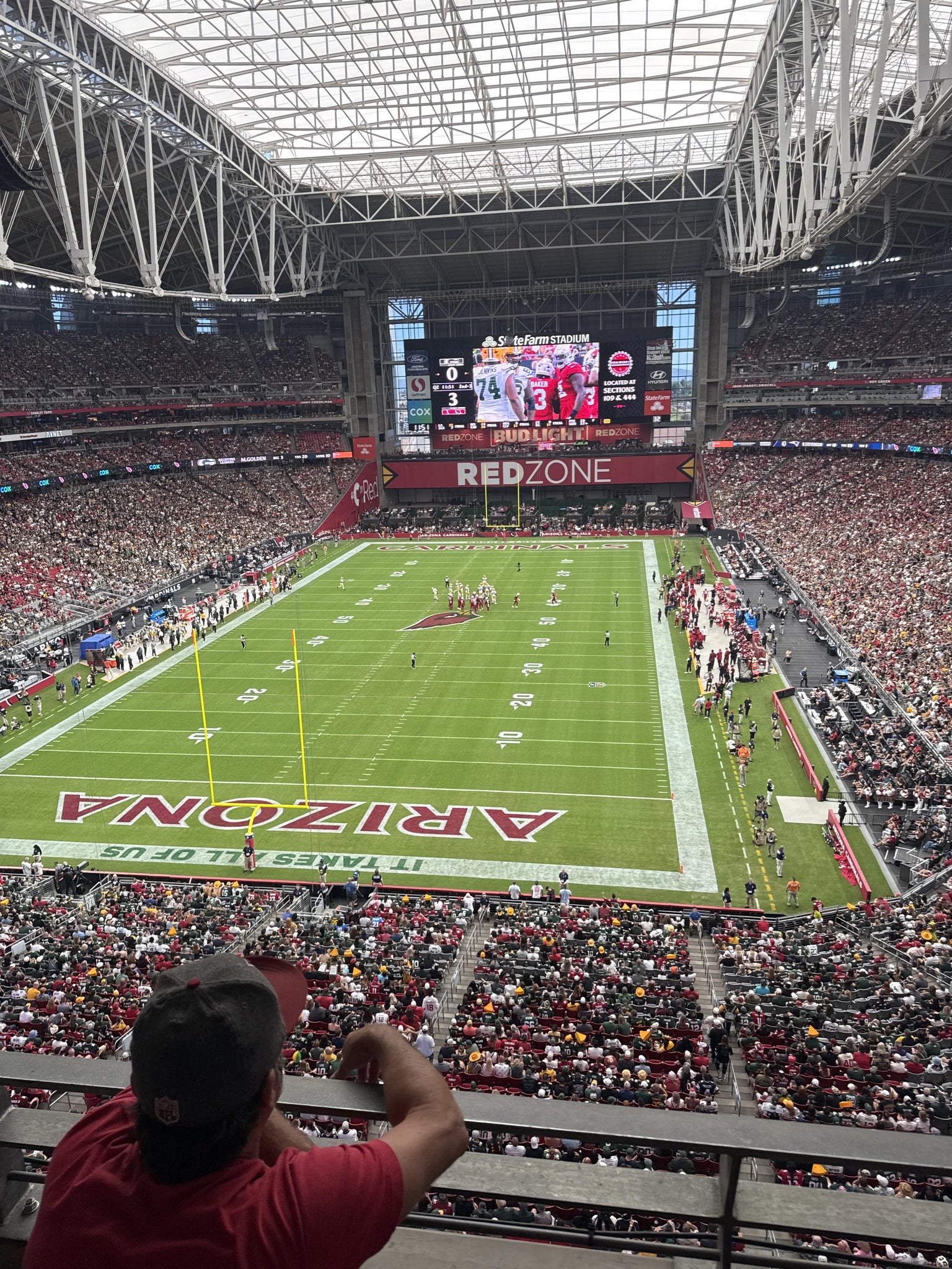 Real Fan View taken from Ring Of Honor 426 at State Farm Stadium by Jorge S