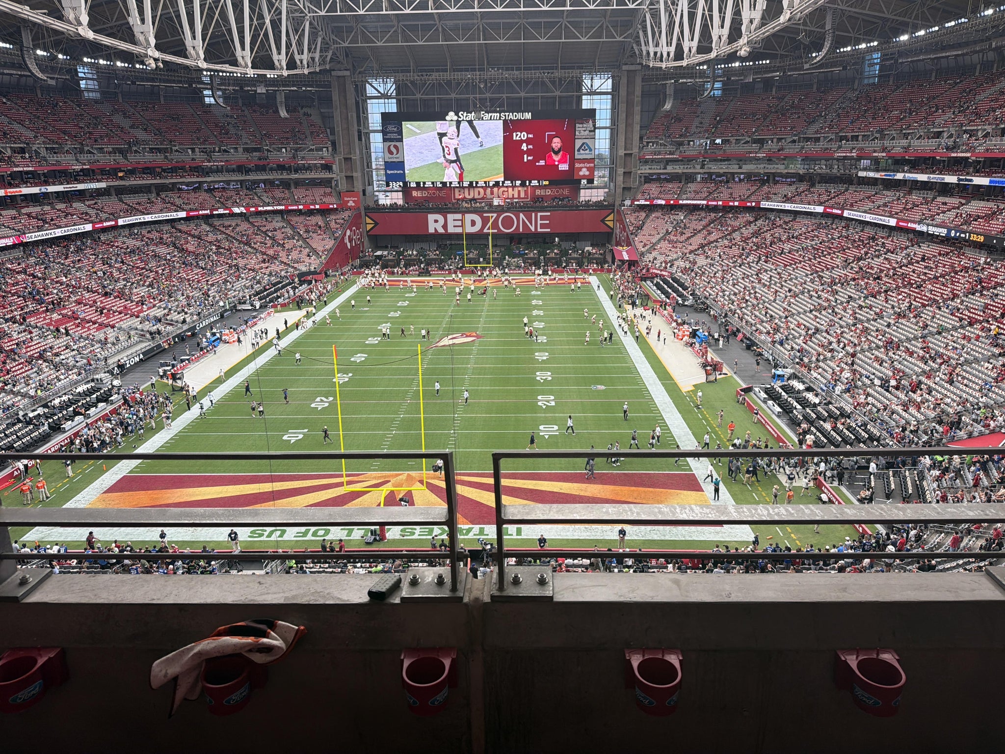 Real Fan View taken from Ring Of Honor 427 at State Farm Stadium by David C