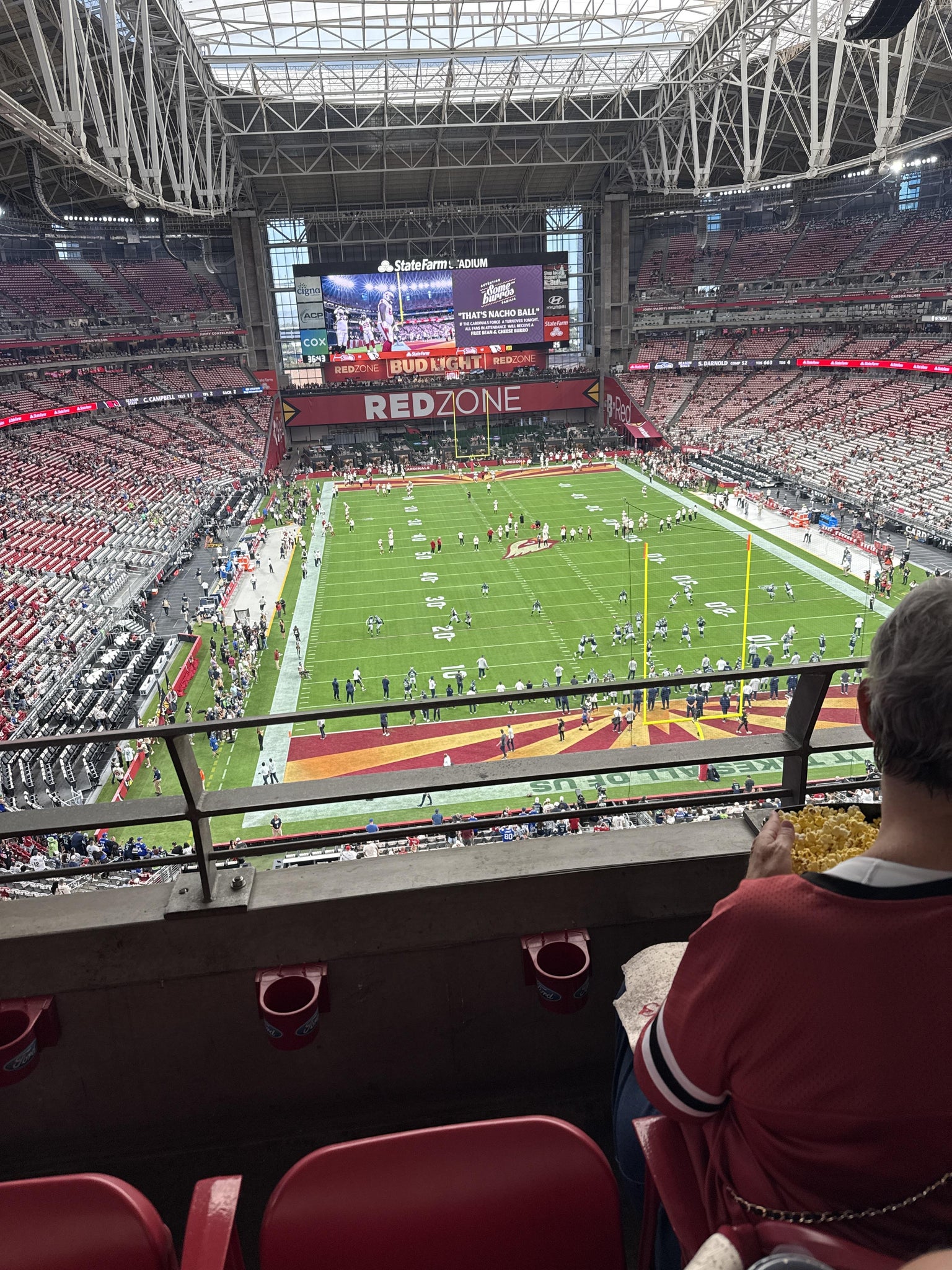 Real Fan View taken from Ring Of Honor 430 at State Farm Stadium by David C