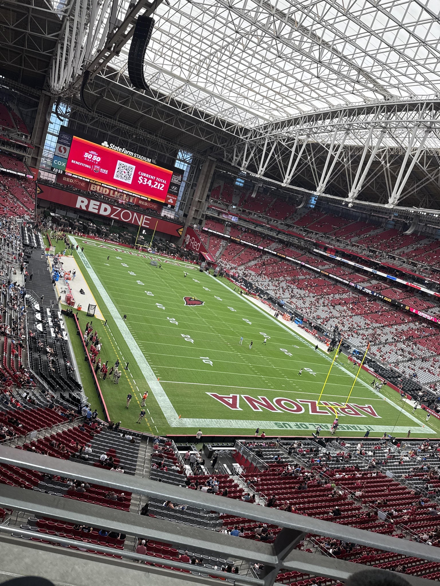 Real Fan View taken from Ring Of Honor 432 at State Farm Stadium by Yvonne C