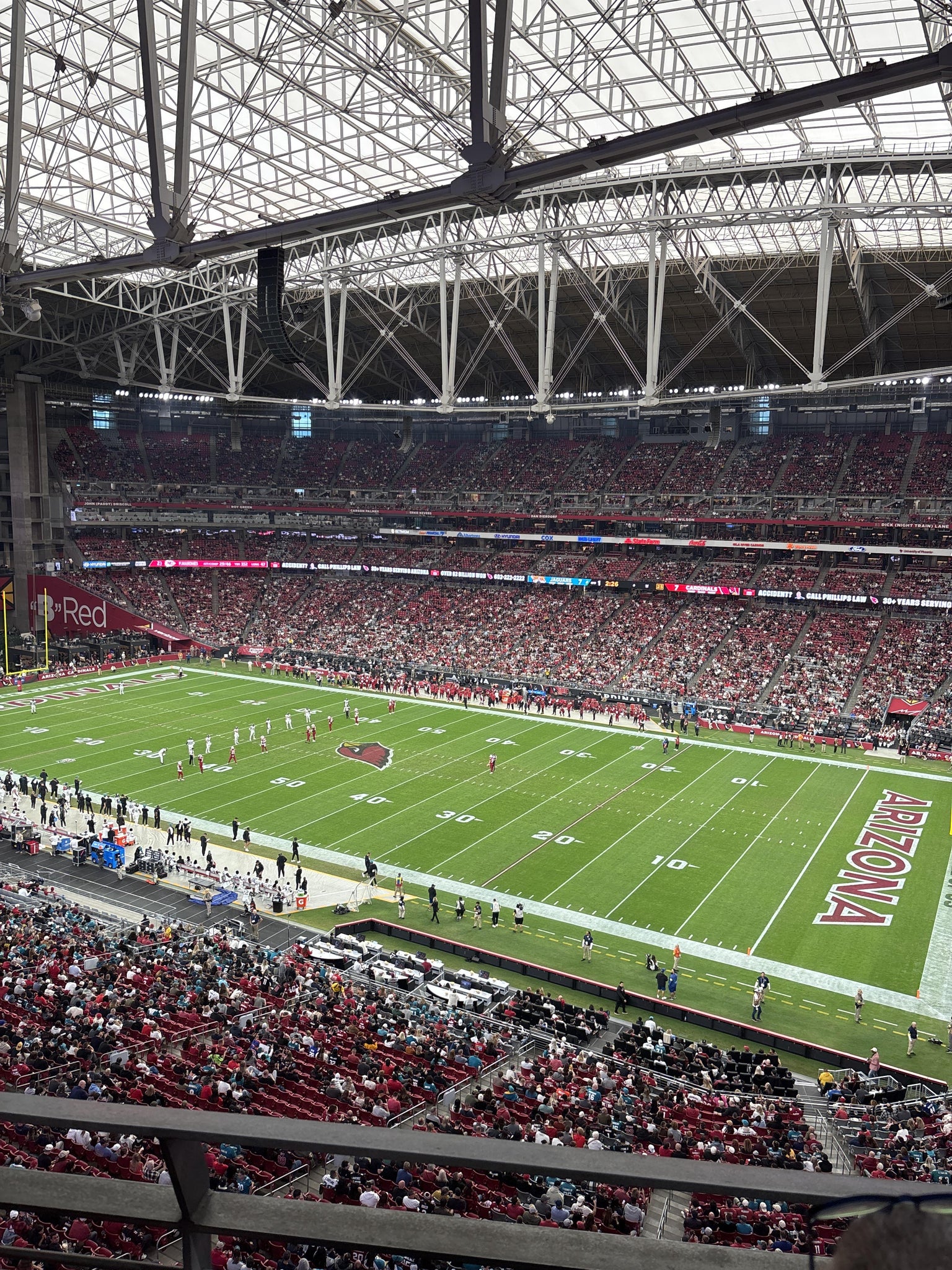 Real Fan View taken from Ring Of Honor 438 at State Farm Stadium by Michael B