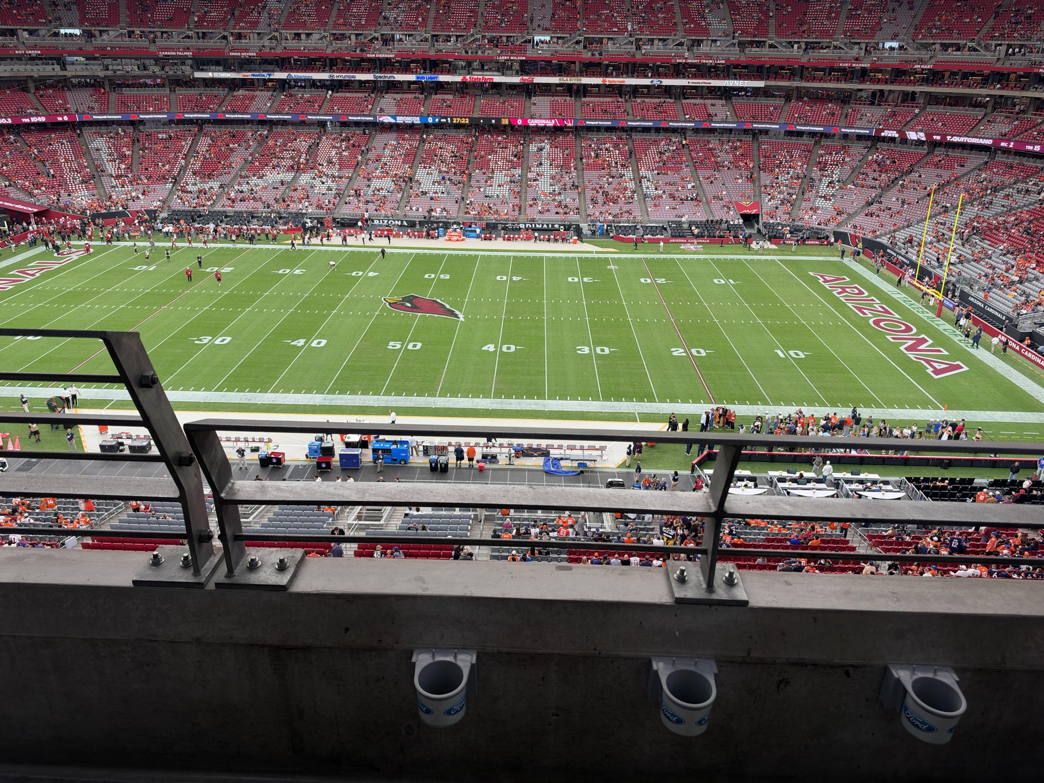 Real Fan View taken from Ring Of Honor 442 at State Farm Stadium by April A