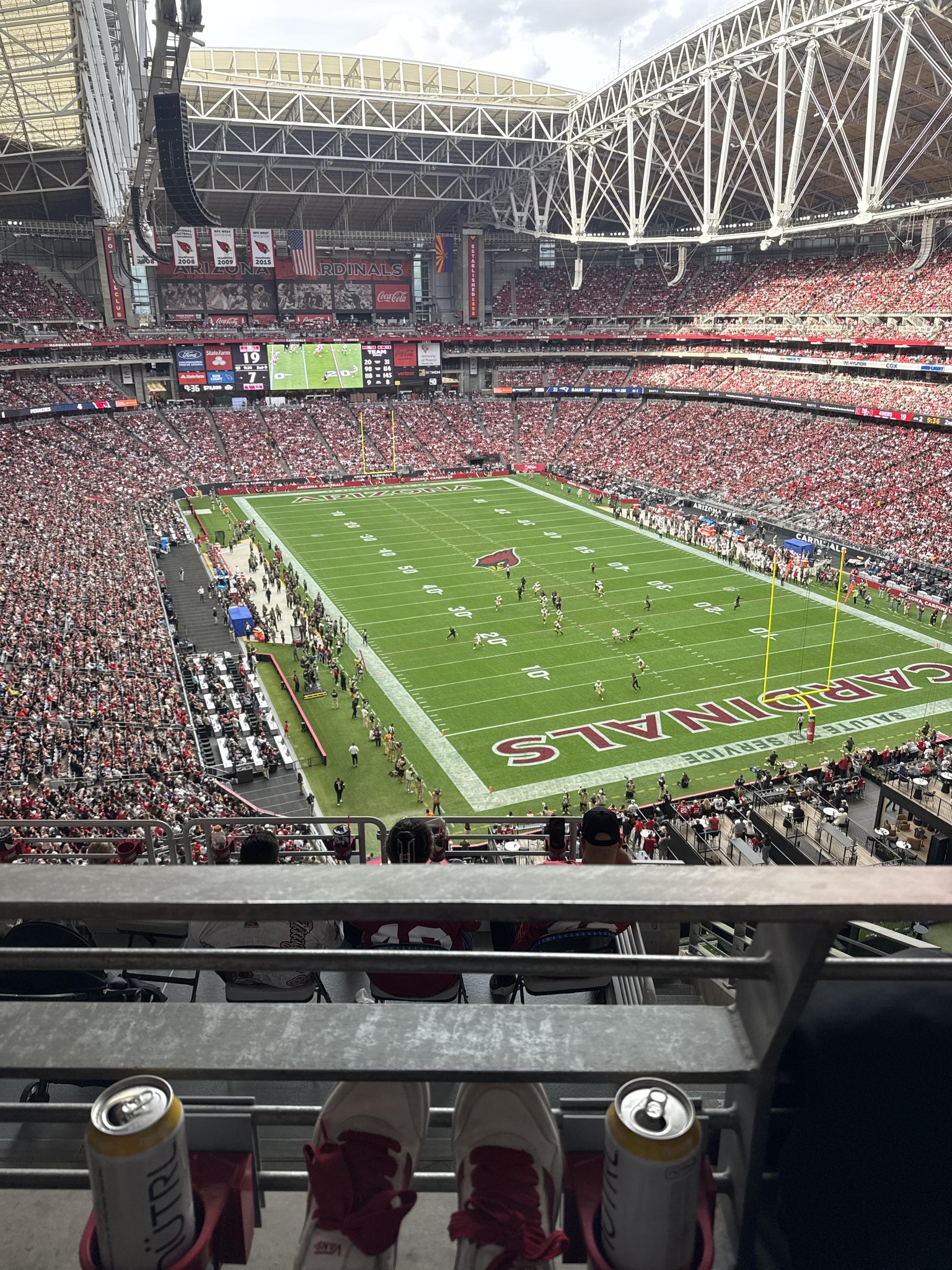 Real Fan View taken from Terrace 401 at State Farm Stadium by Yesenia R
