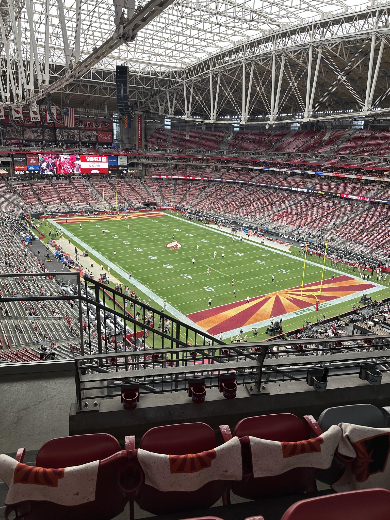 Real Fan View taken from Terrace 402 at State Farm Stadium by Christine B