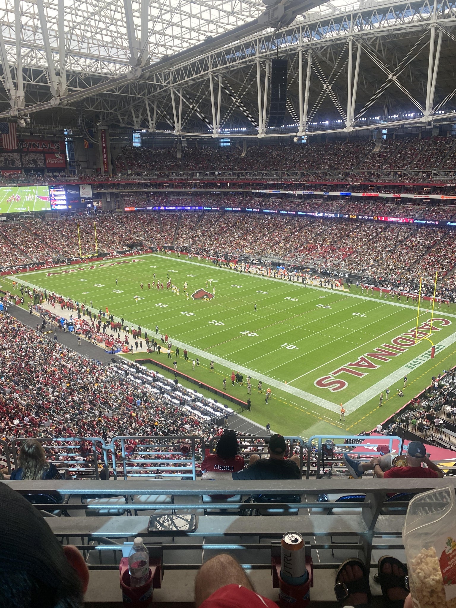 Real Fan View taken from Terrace 404 at State Farm Stadium by Joe R