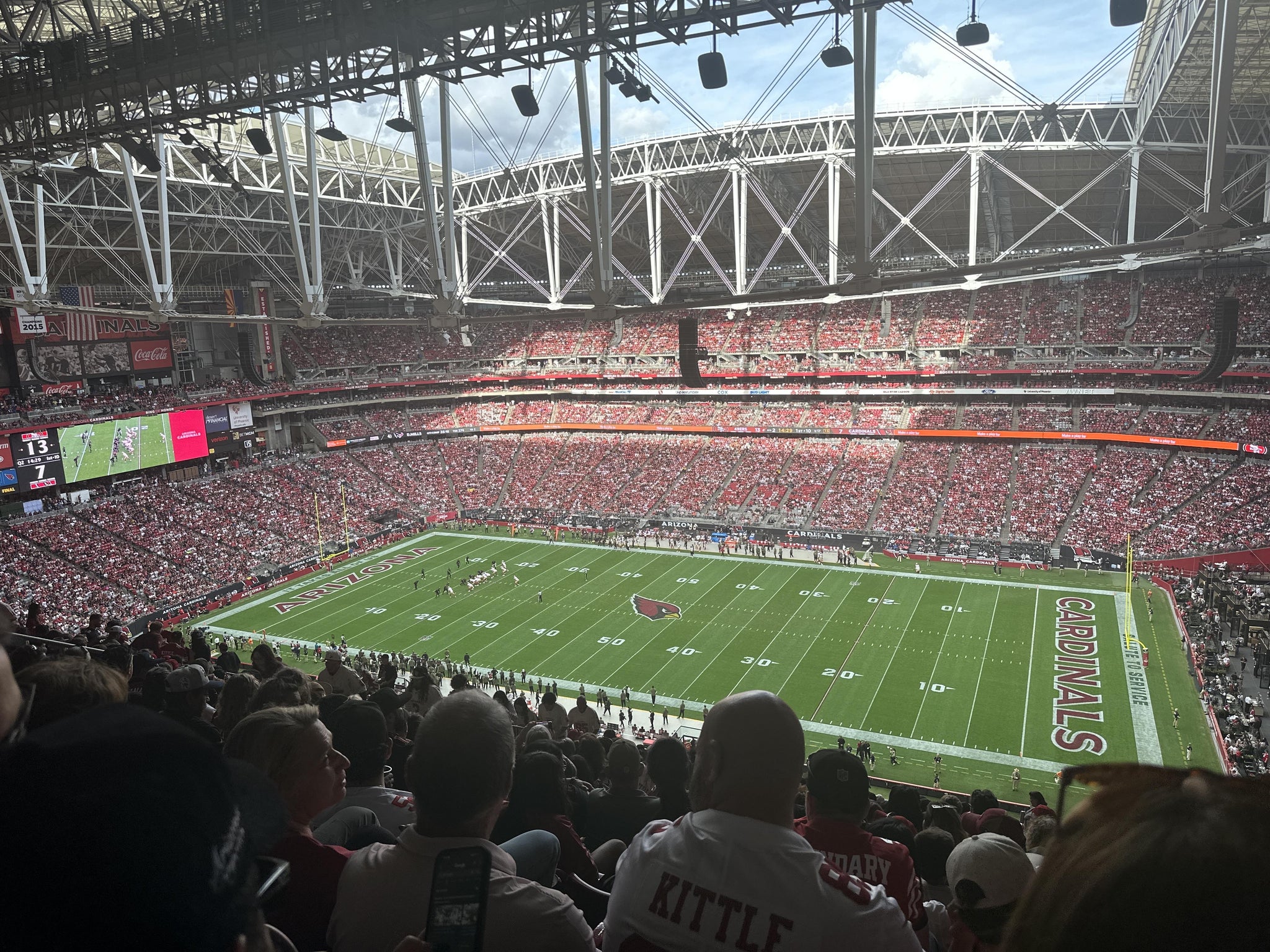 Real Fan View taken from Terrace 408 at State Farm Stadium by Ariana S