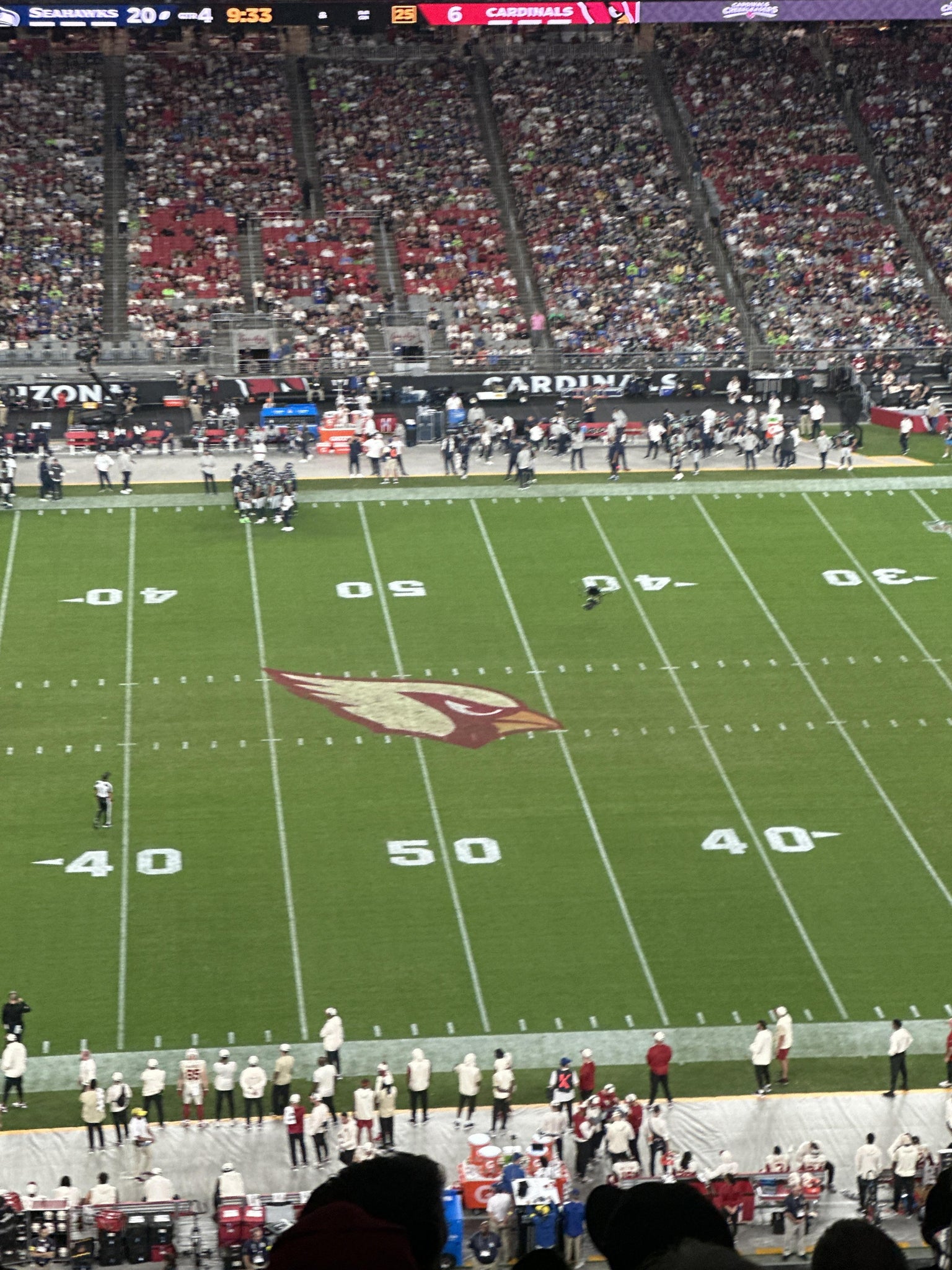 Real Fan View taken from Terrace 413 at State Farm Stadium by Tim H
