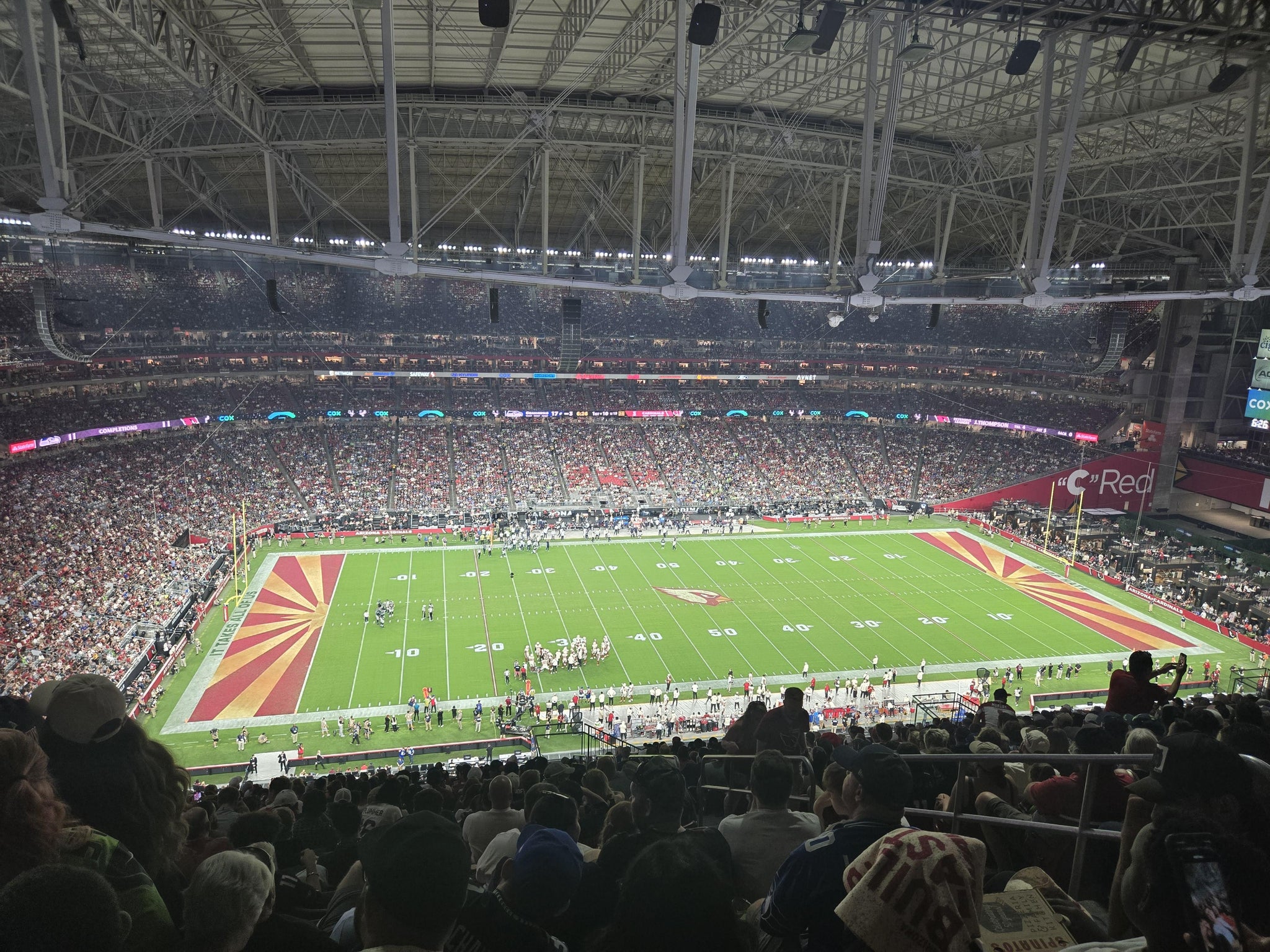 Real Fan View taken from Terrace 416 at State Farm Stadium by Diana M