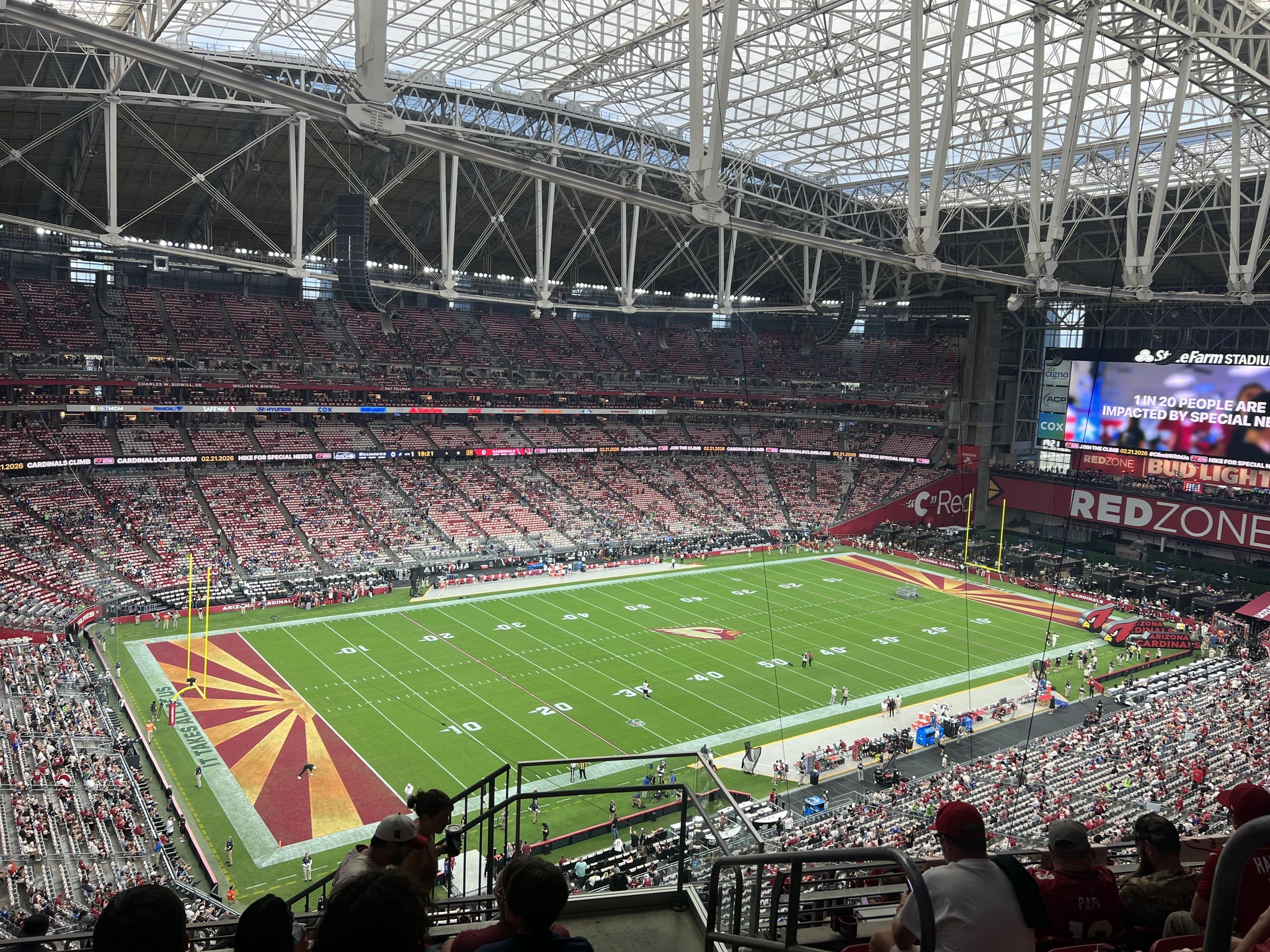 Real Fan View taken from Terrace 420 at State Farm Stadium by Kelly B