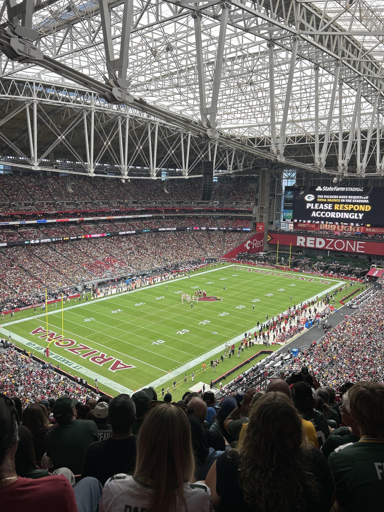 Real Fan View taken from Terrace 422 at State Farm Stadium by Jane L
