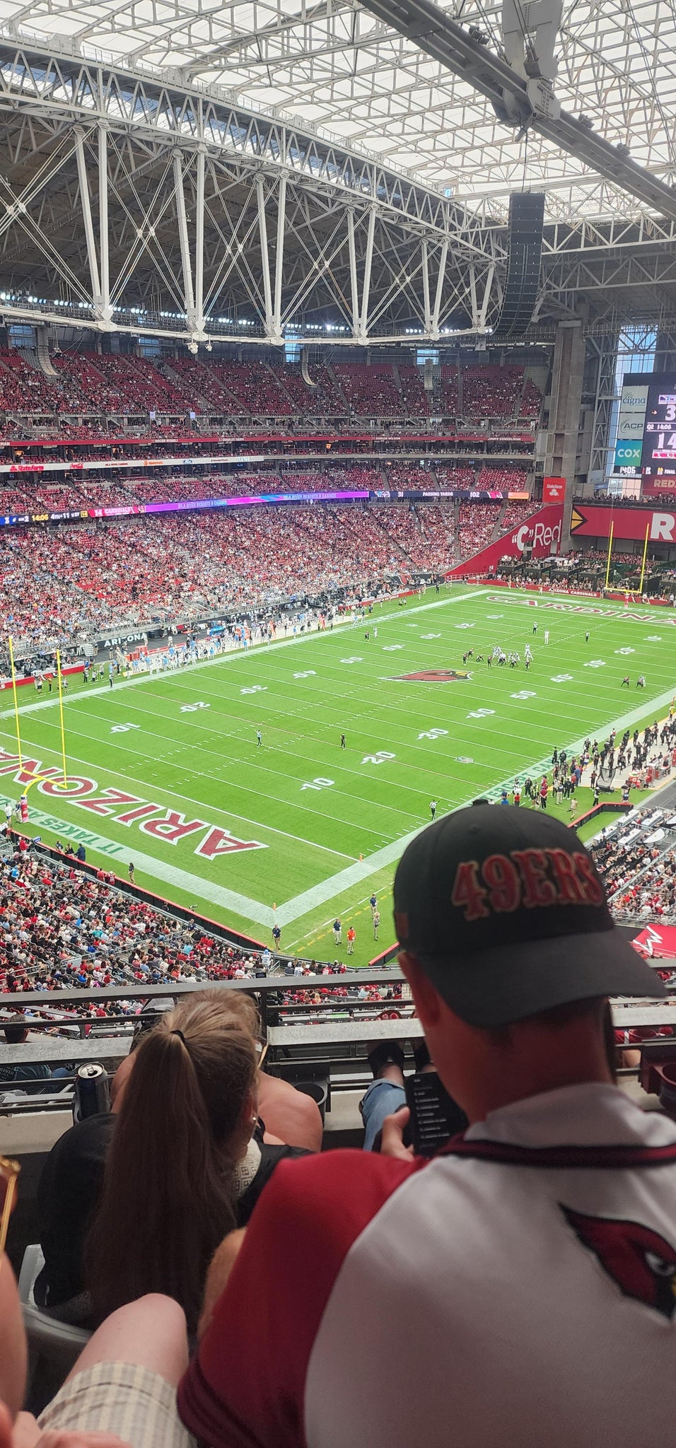Real Fan View taken from Terrace 422 at State Farm Stadium by Nicholas J