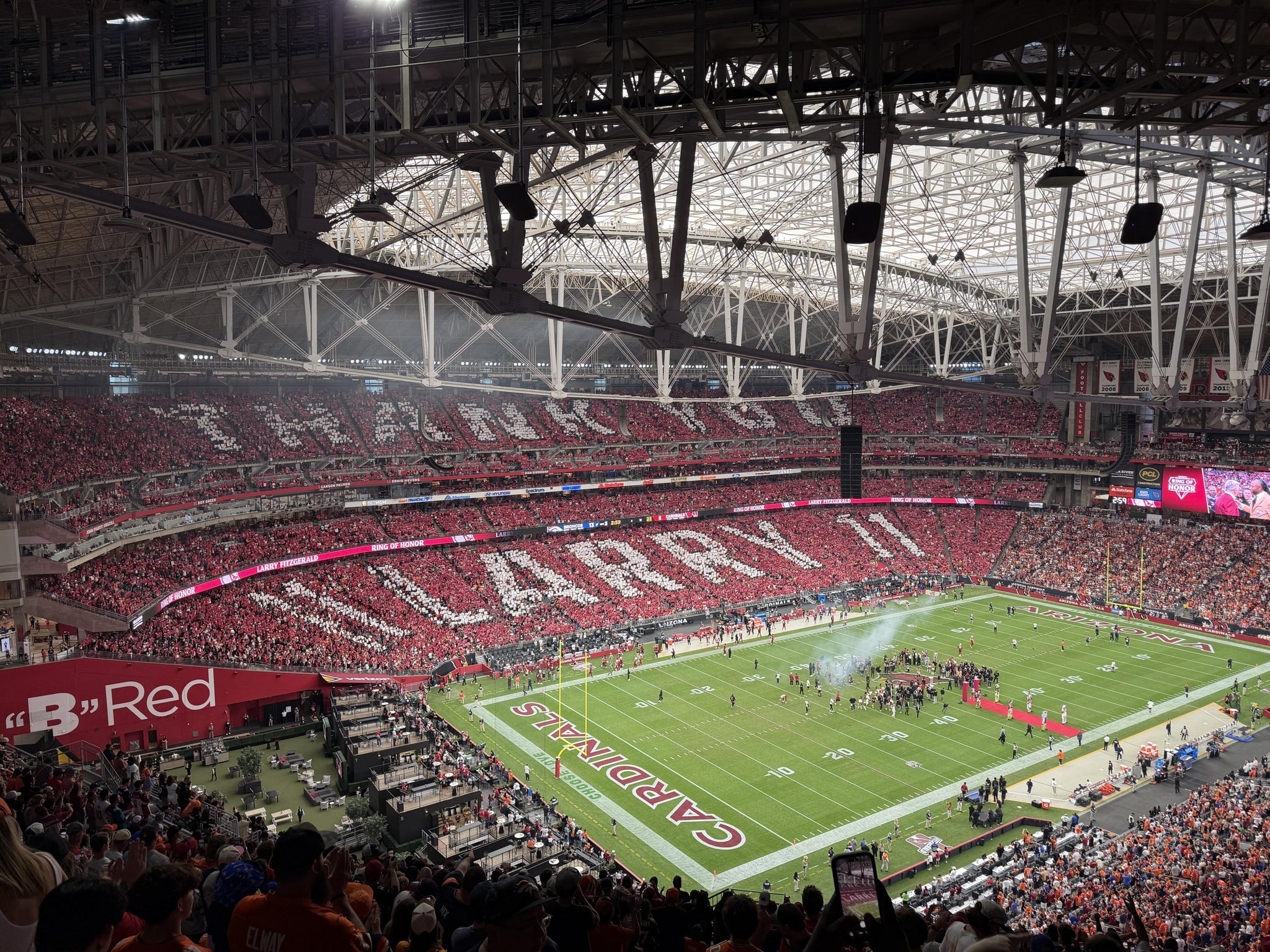 Real Fan View taken from Terrace 452 at State Farm Stadium by Anthony S