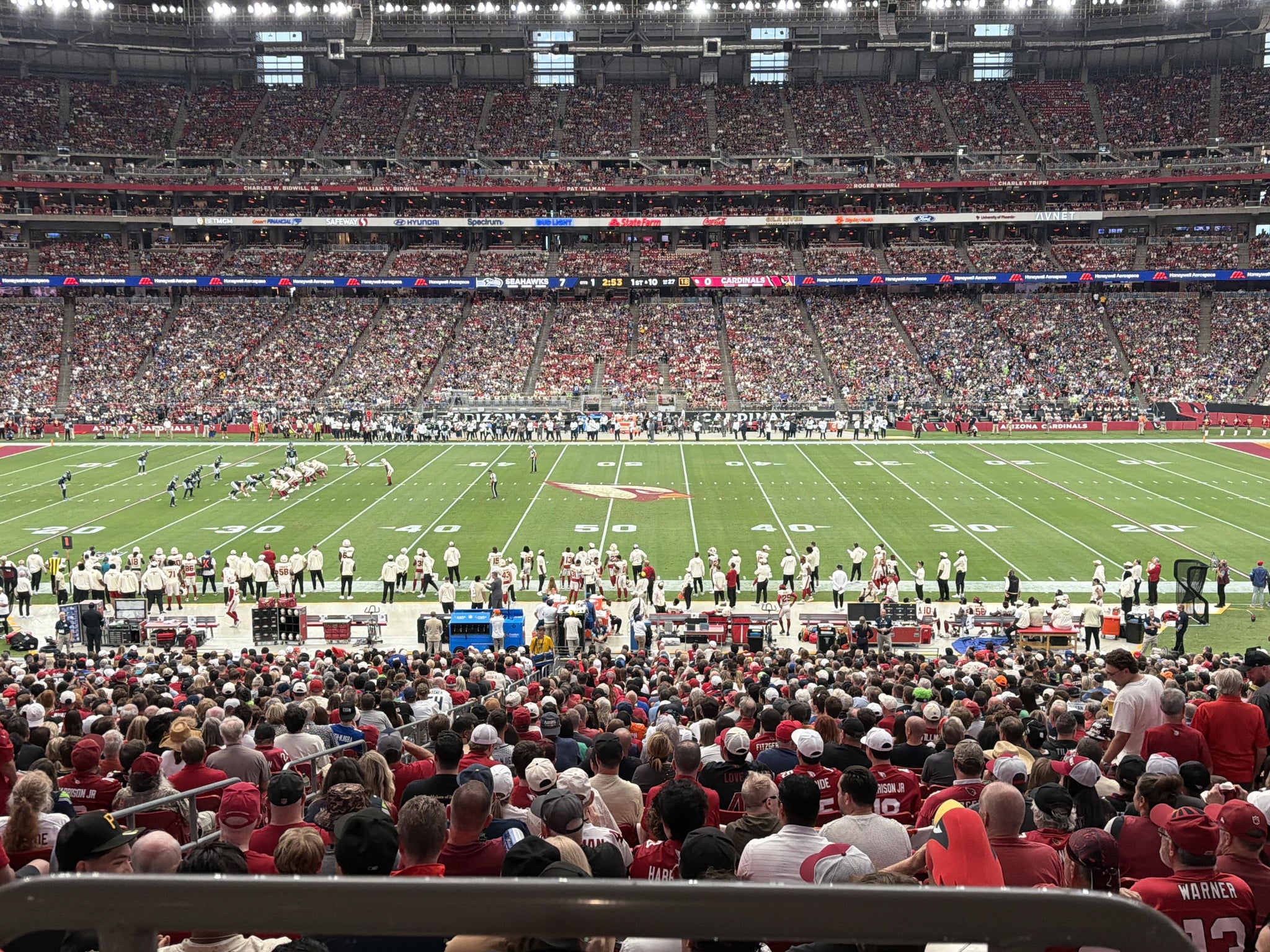 Real Fan View taken from Section WC 108 at State Farm Stadium by Terri P