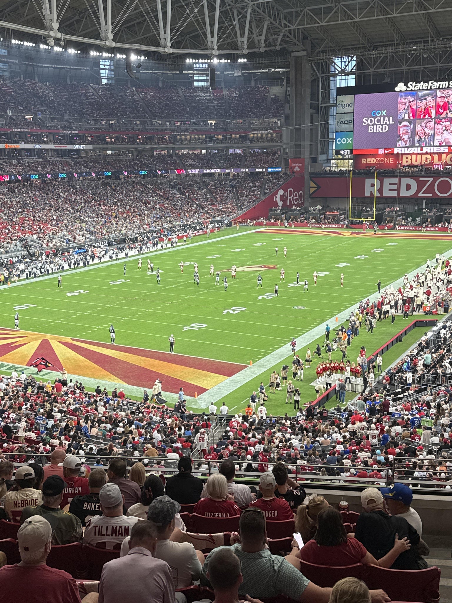Real Fan View taken from Section WC 222 at State Farm Stadium by Dave H