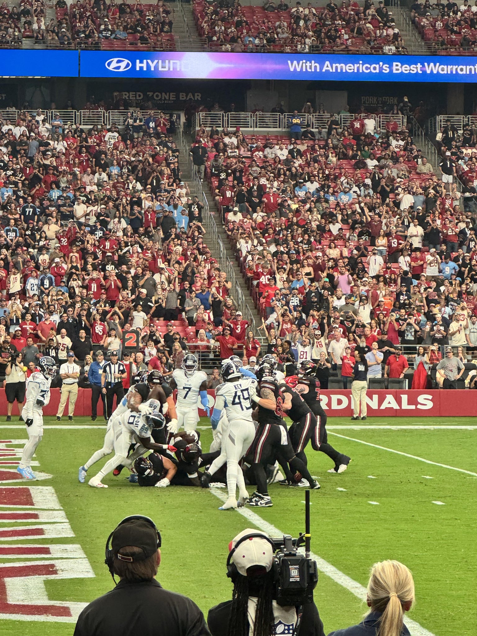 Real Fan View taken from West Field Seats at State Farm Stadium by Mathew G