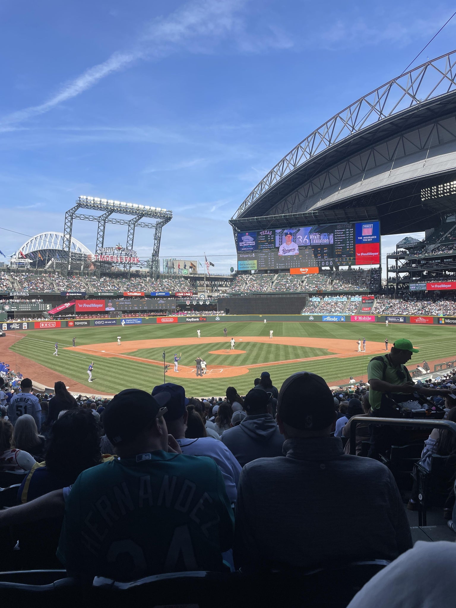Real Fan View taken from Section 129 at T-Mobile Park by Faith M