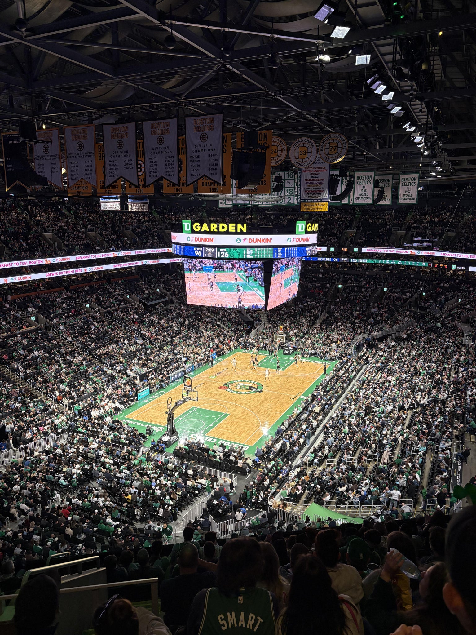 Real Fan View taken from Balcony 321 at TD Garden by Myrna O