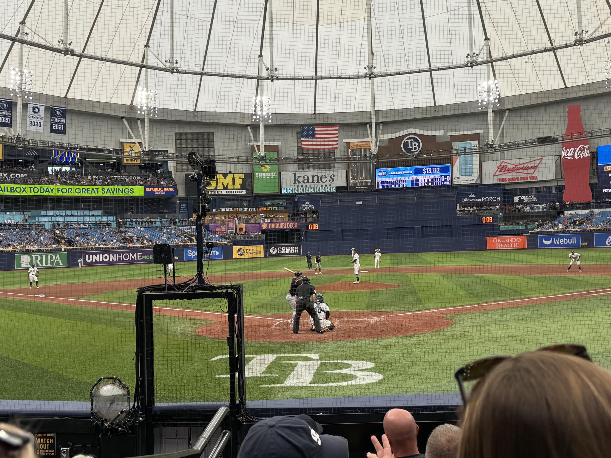 Real Fan View taken from Home Plate Box 102 at Tropicana Field by Tamara M