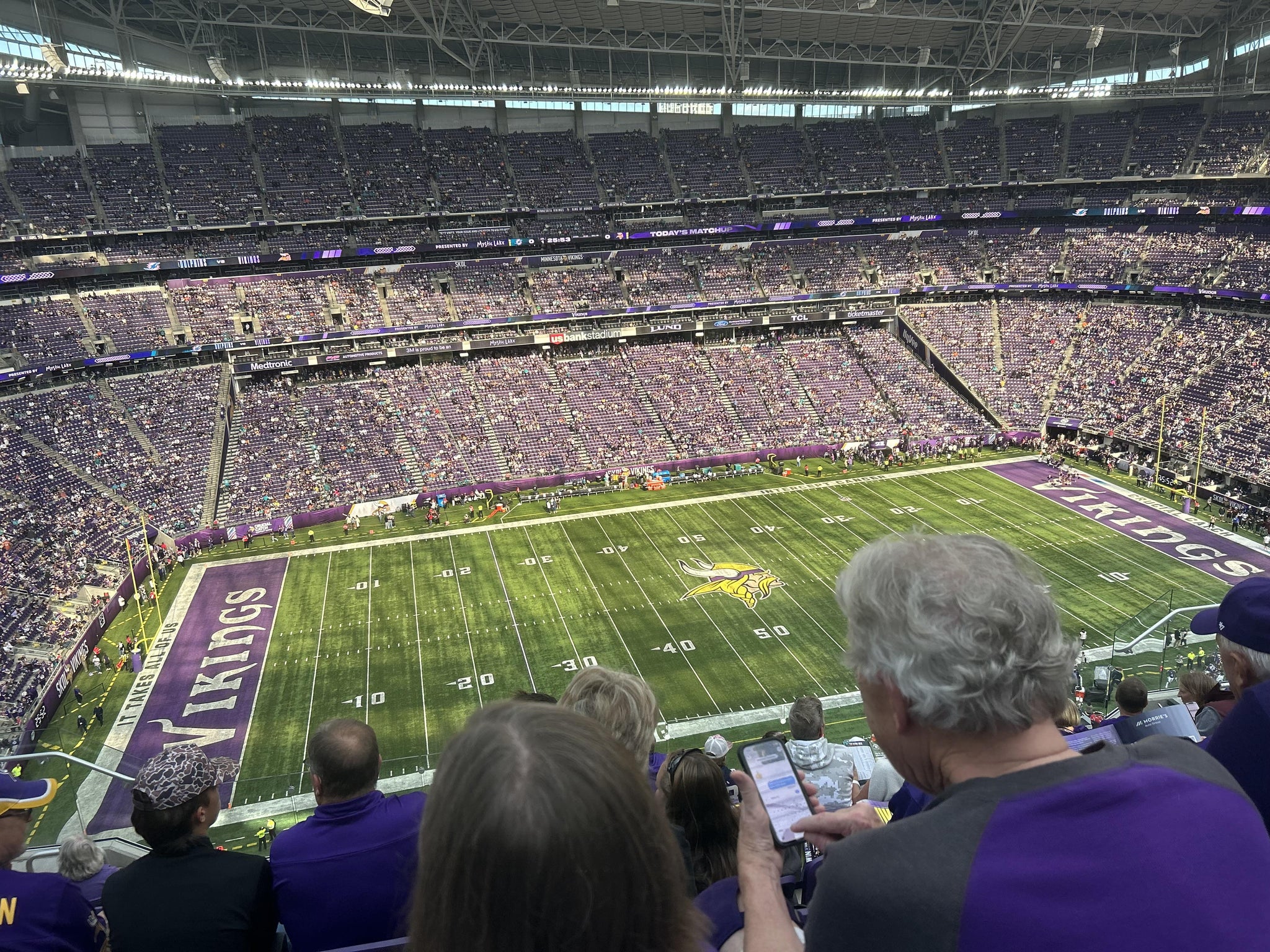 Real Fan View taken from Section 343 at U.S. Bank Stadium by Orianna F