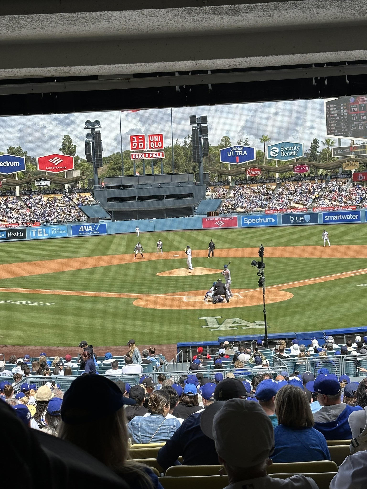 Real Fan View taken from Section 1 FD at UNIQLO Field at Dodger Stadium by Paul D