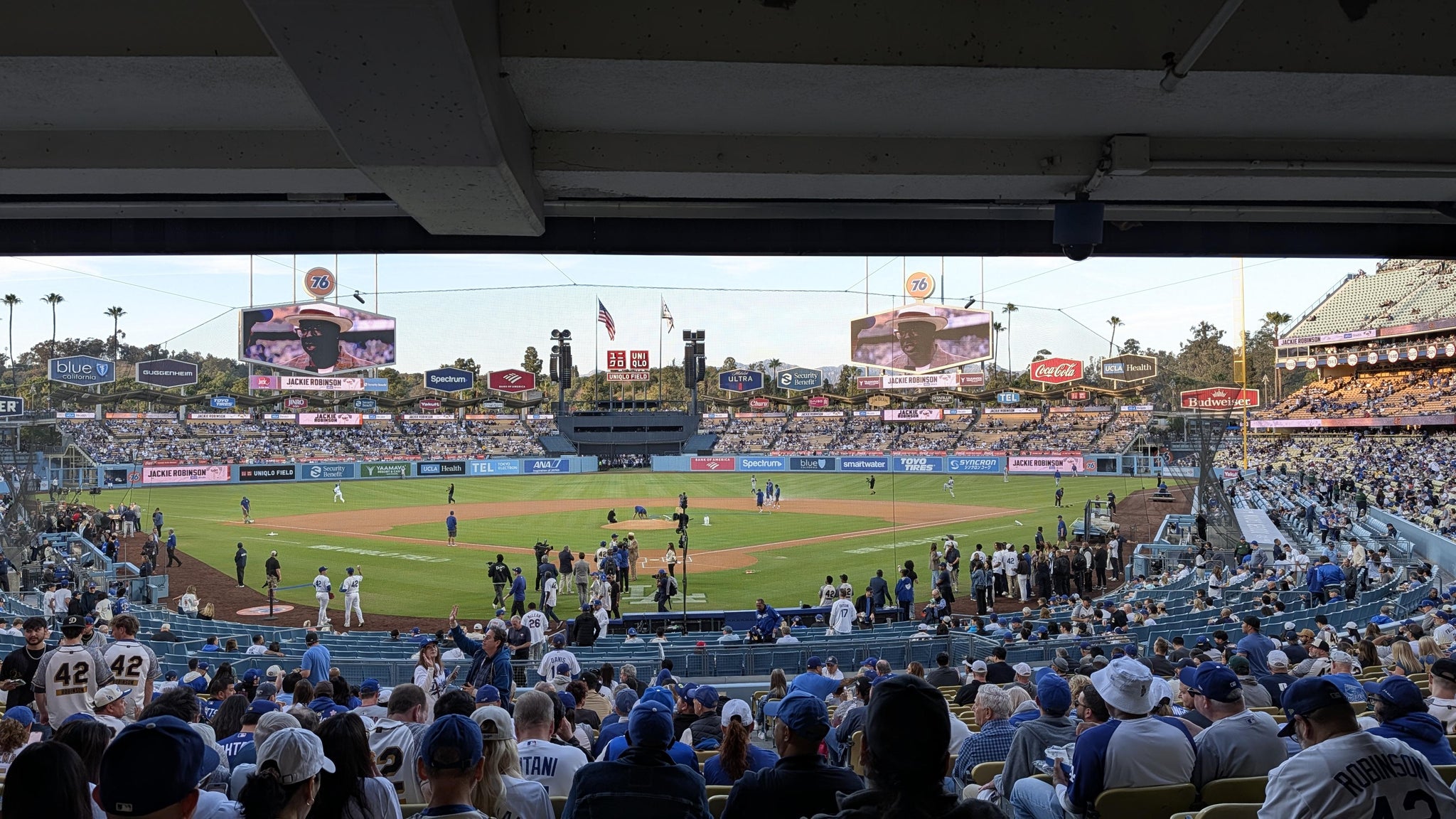 Real Fan View taken from Section 1 FD at UNIQLO Field at Dodger Stadium by Stephanie F
