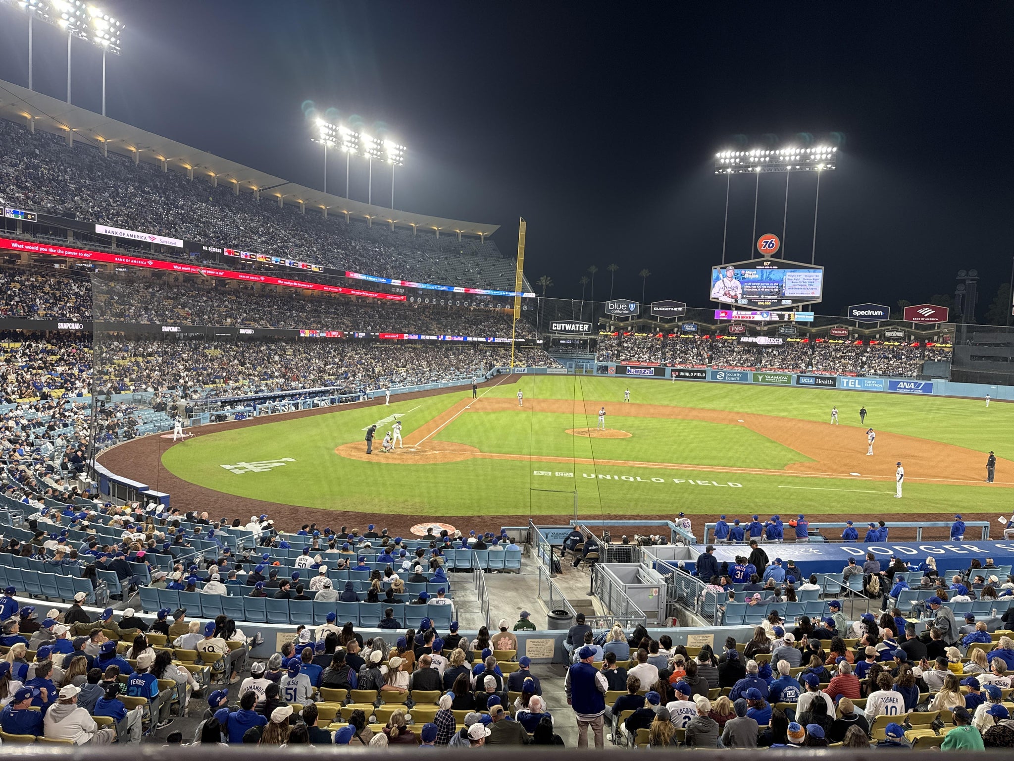 Real Fan View taken from Section 124 LG at UNIQLO Field at Dodger Stadium by Tom C