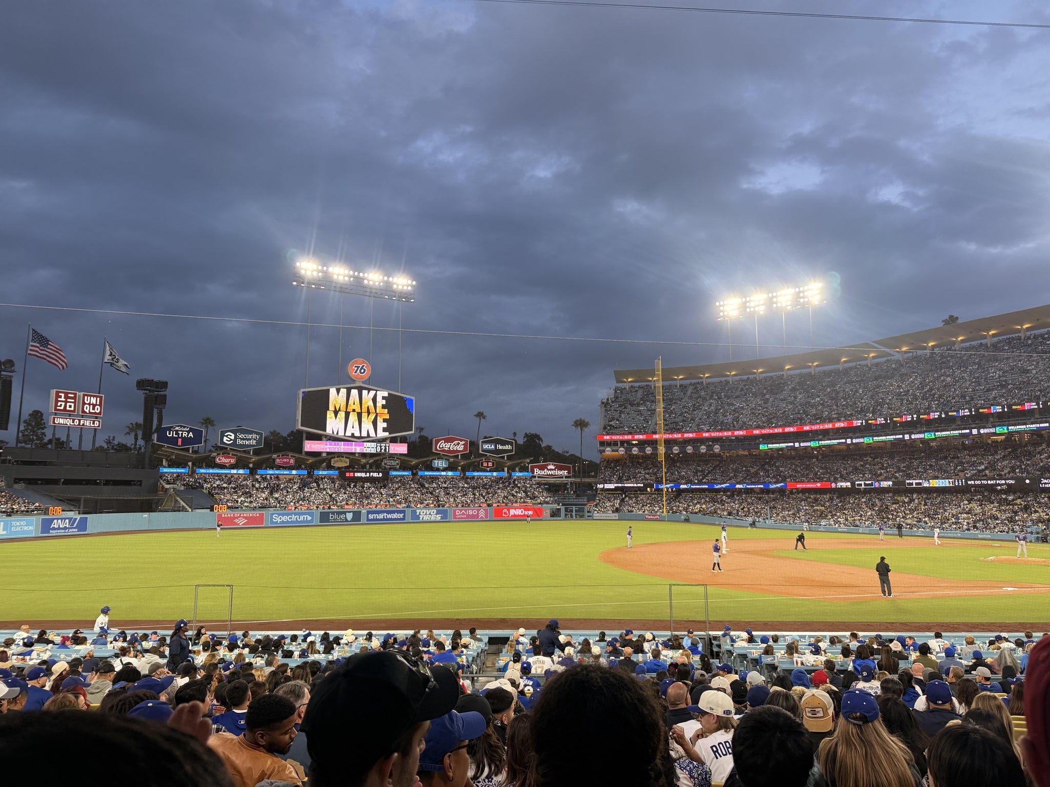 Real Fan View taken from Section 33 FD at UNIQLO Field at Dodger Stadium by Adelina R