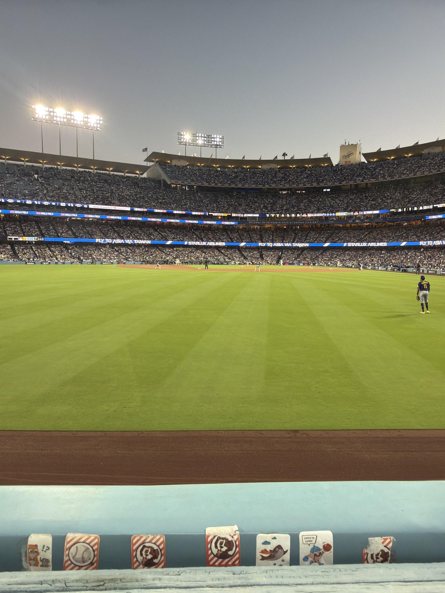 Real Fan View taken from Left Home RUN Seats B at UNIQLO Field at Dodger Stadium by Anonymous User