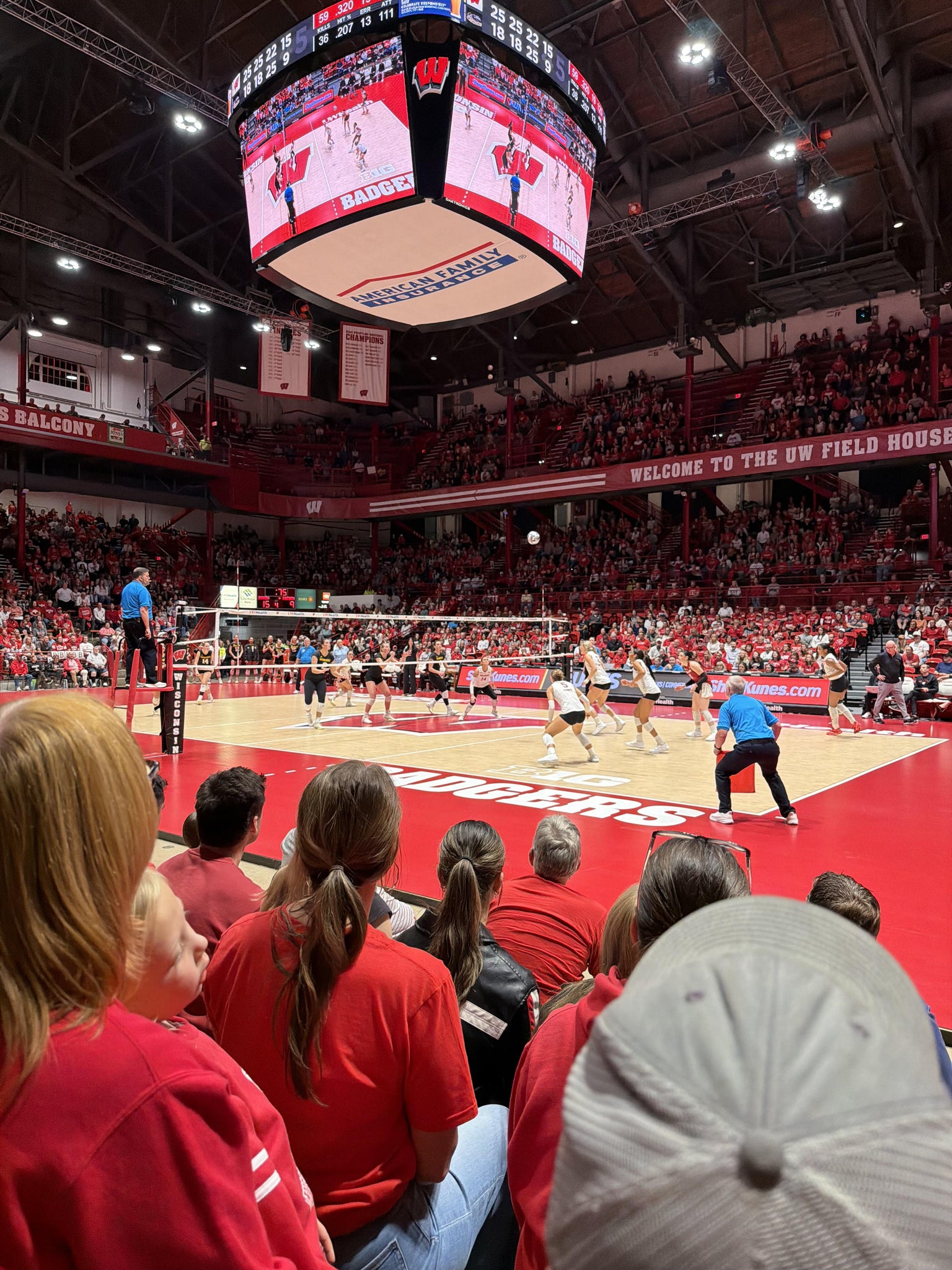Real Fan View taken from Section Q at Wisconsin Field House by Jody Y