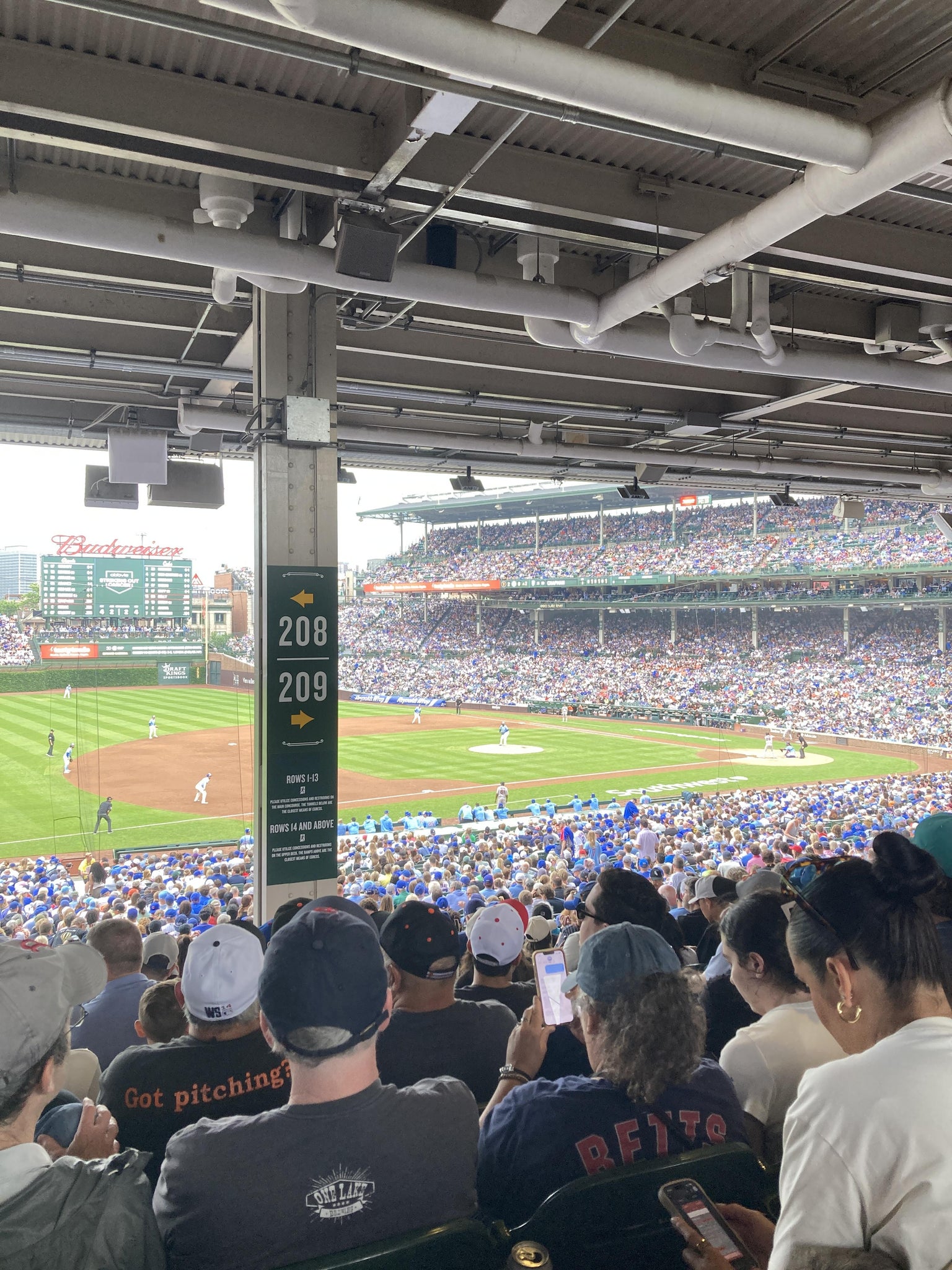 Real Fan View taken from Section 208 at Wrigley Field by Heidi S