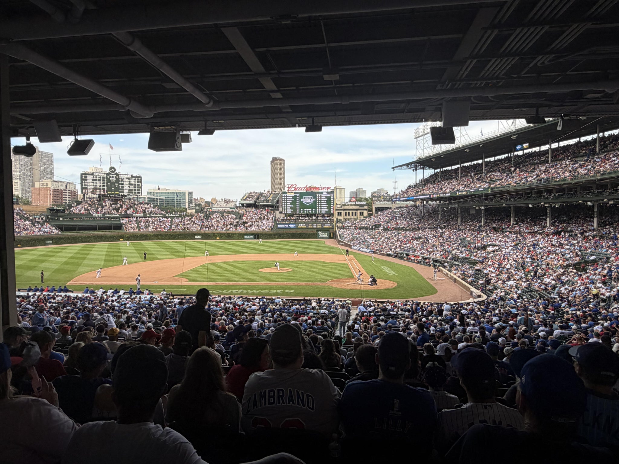 Real Fan View taken from Section 213 at Wrigley Field by Tim L