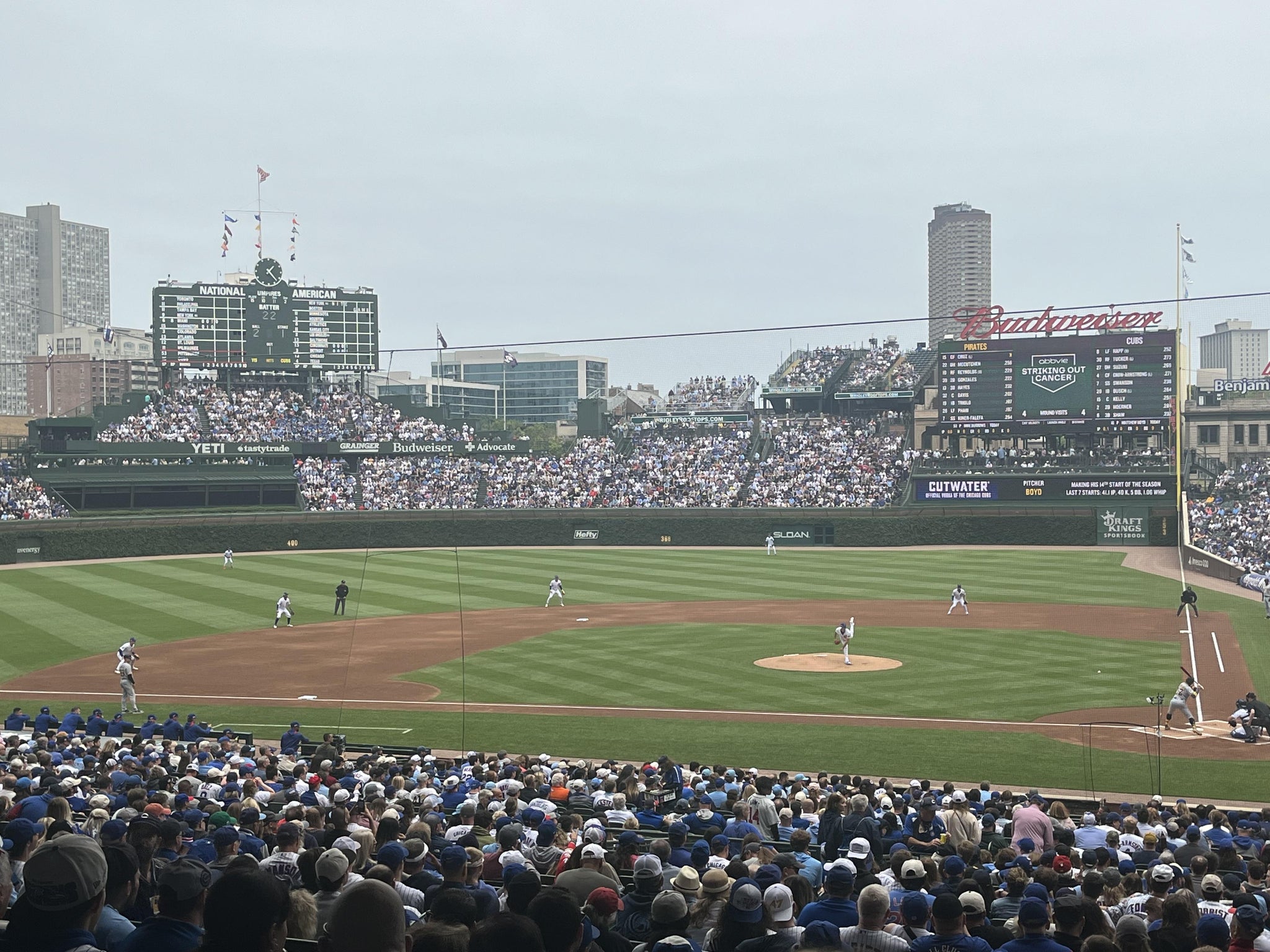 Real Fan View taken from Section 214 at Wrigley Field by Steve R