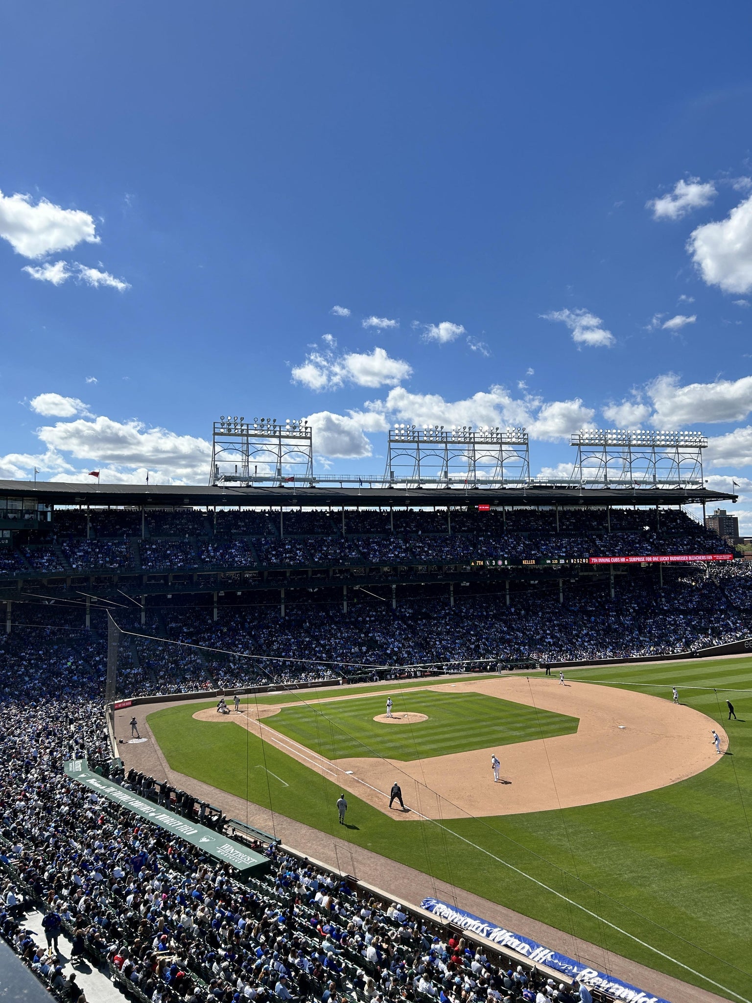 Real Fan View taken from 329 Right at Wrigley Field by Levi B