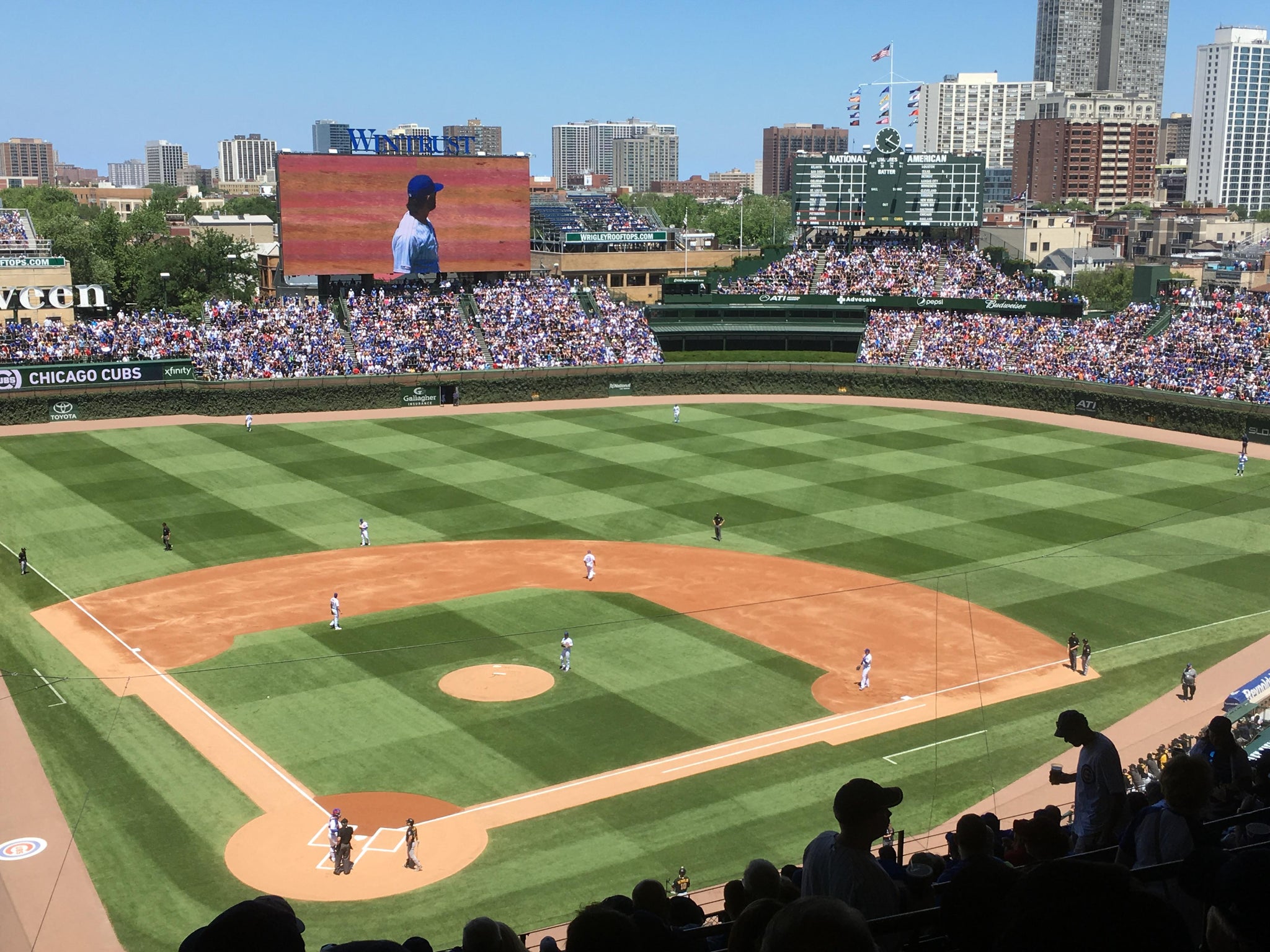 Real Fan View taken from 420 Right at Wrigley Field by Tom D