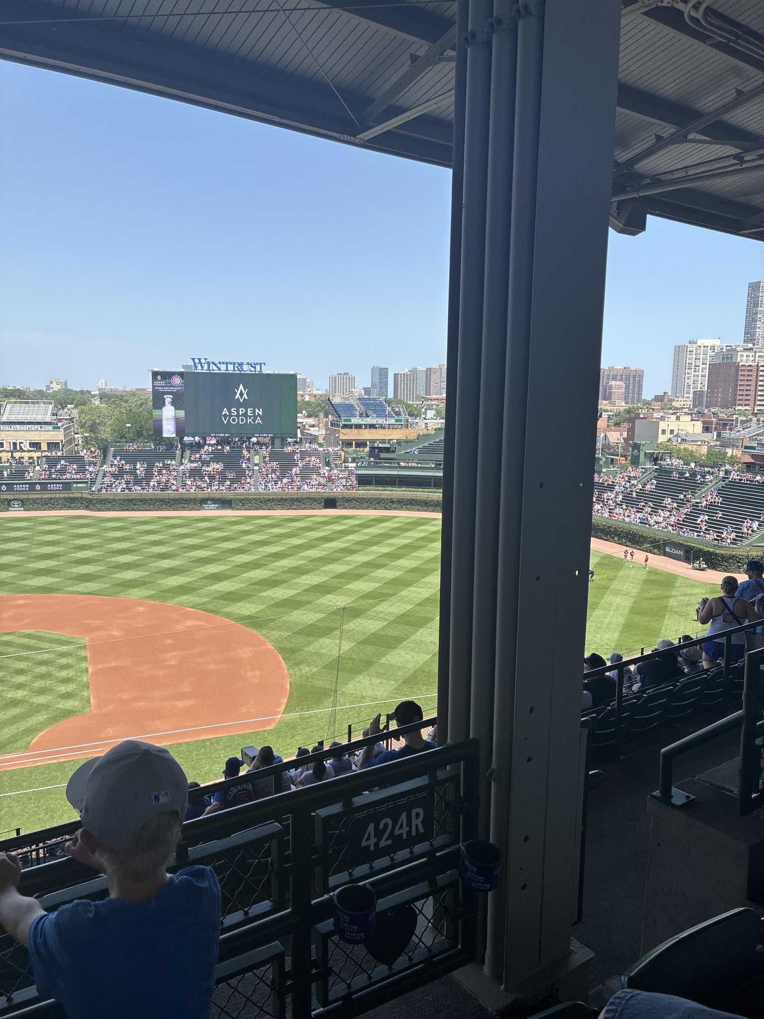 Real Fan View taken from 424 Right at Wrigley Field by Michael S