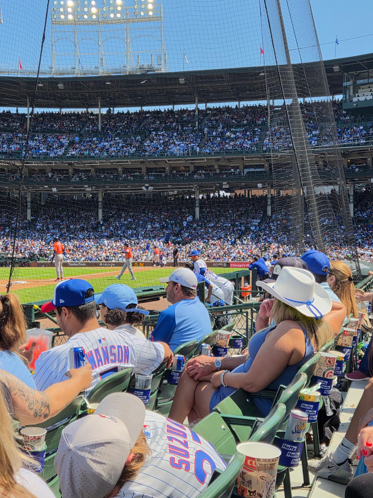 Real Fan View taken from Club Box Infield 8 at Wrigley Field by Alayshia C