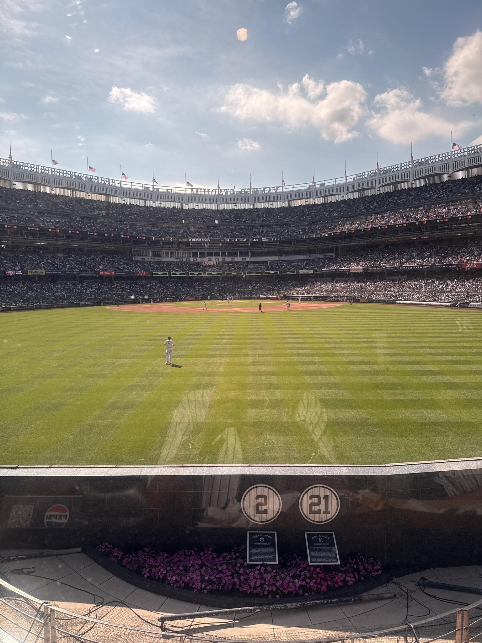 Real Fan View taken from Center Field Sports BAR 2 at Yankee Stadium by Amy J