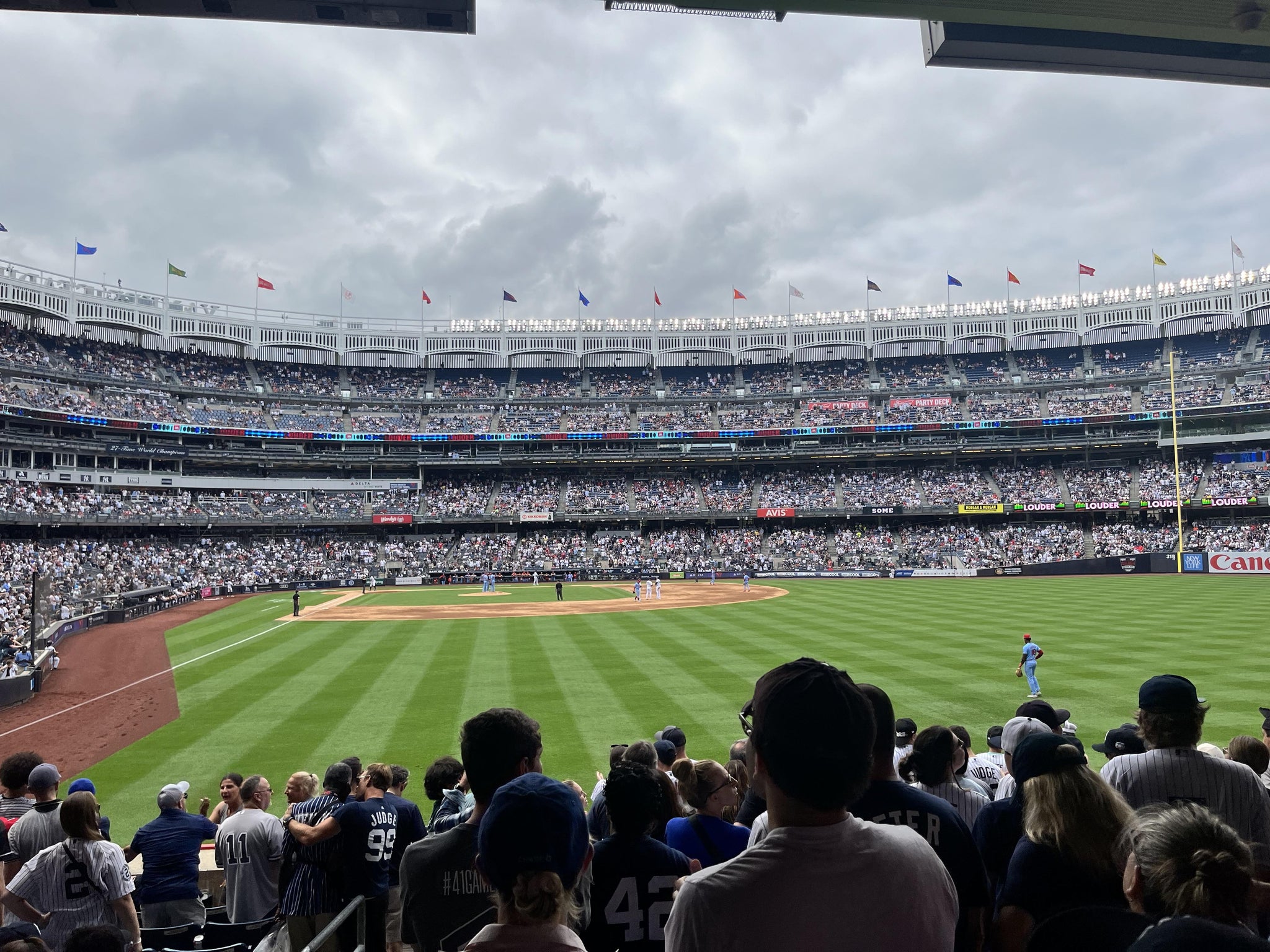 Real Fan View taken from Field Level 105 at Yankee Stadium by Allan L