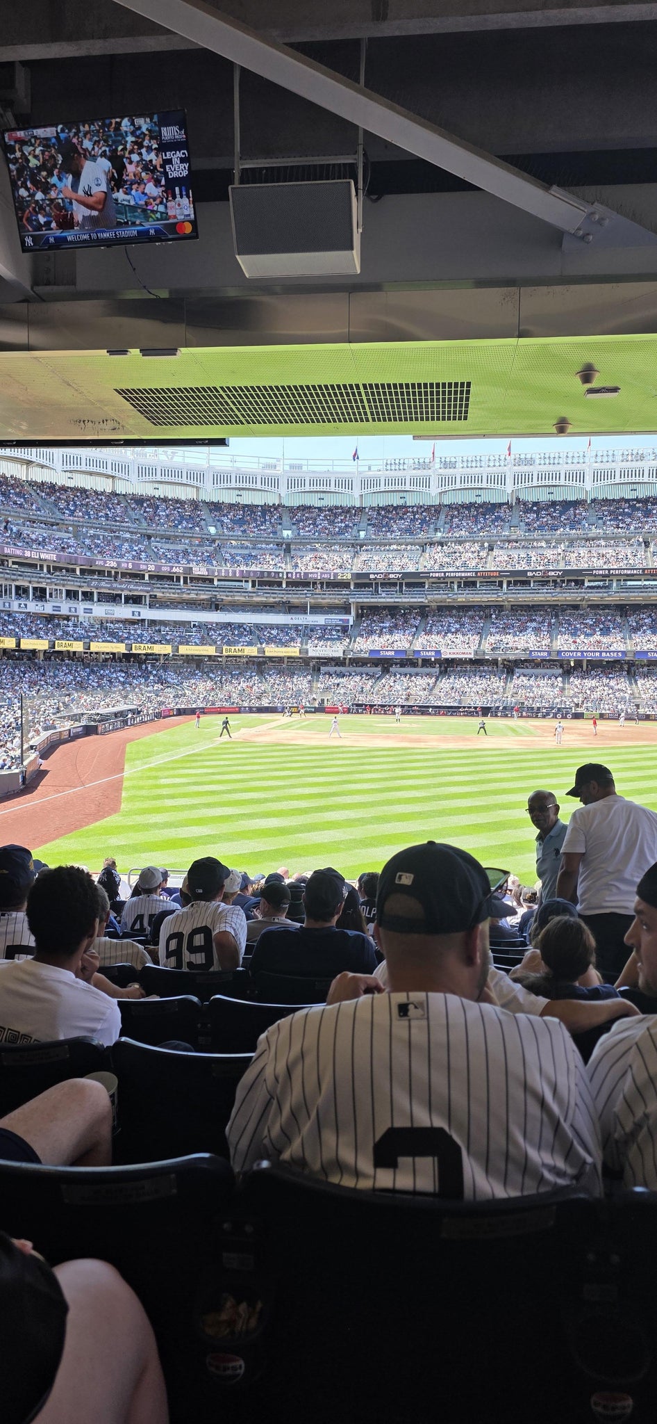 Real Fan View taken from Field Level 105 at Yankee Stadium by Erick A