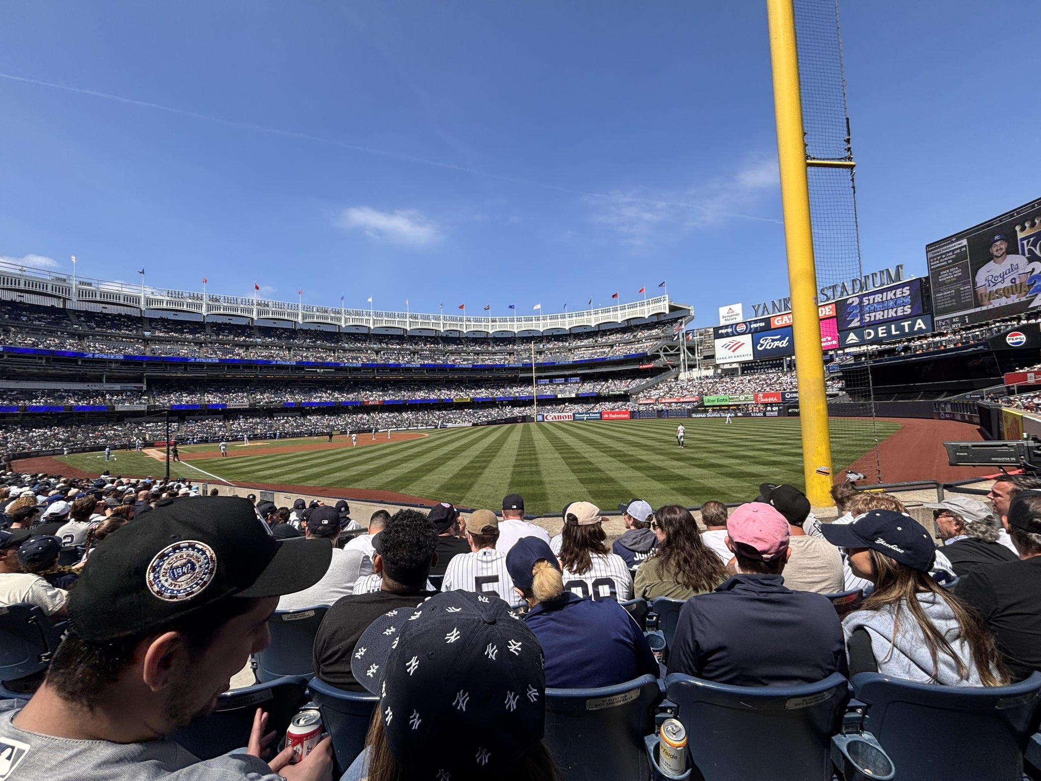 Real Fan View taken from Field Level 108 at Yankee Stadium by Delmaris E