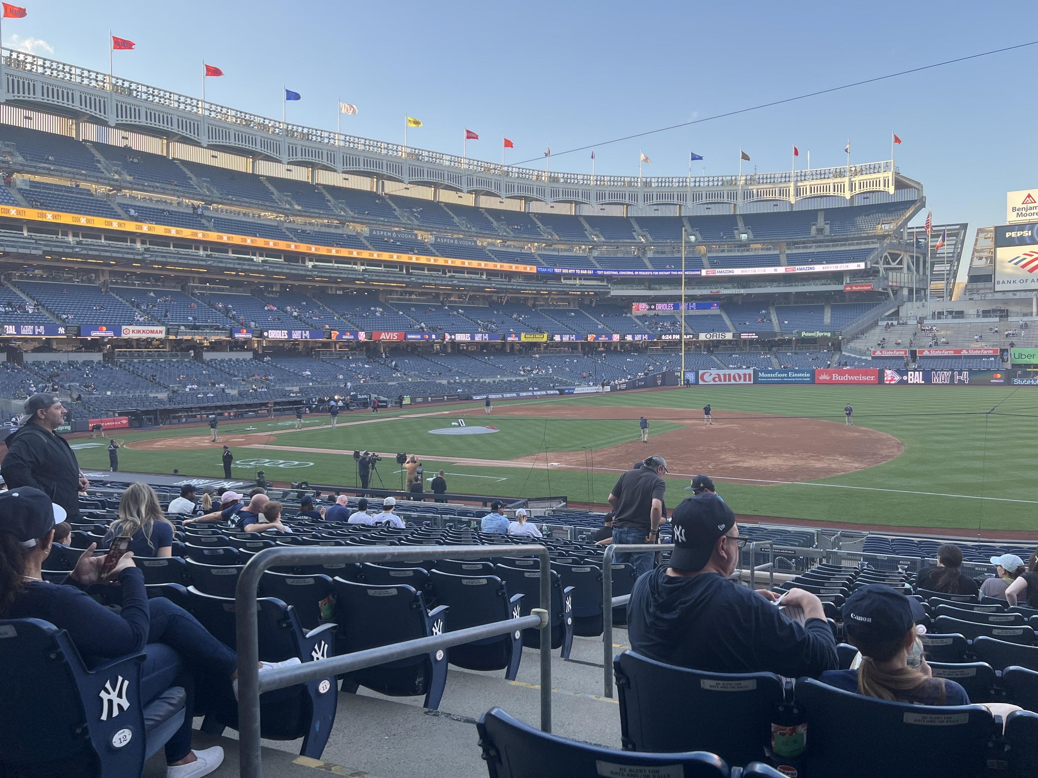 Real Fan View taken from Field Level 114 A at Yankee Stadium by Evan R