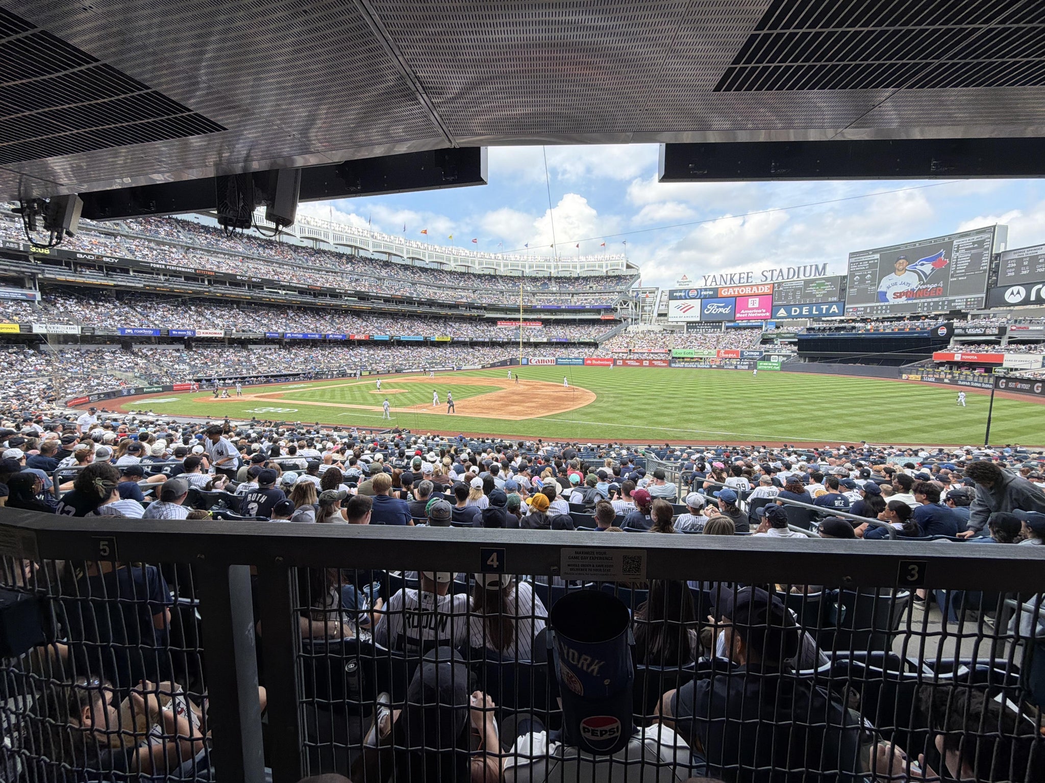 Real Fan View taken from Field Level 114 A at Yankee Stadium by Christopher A