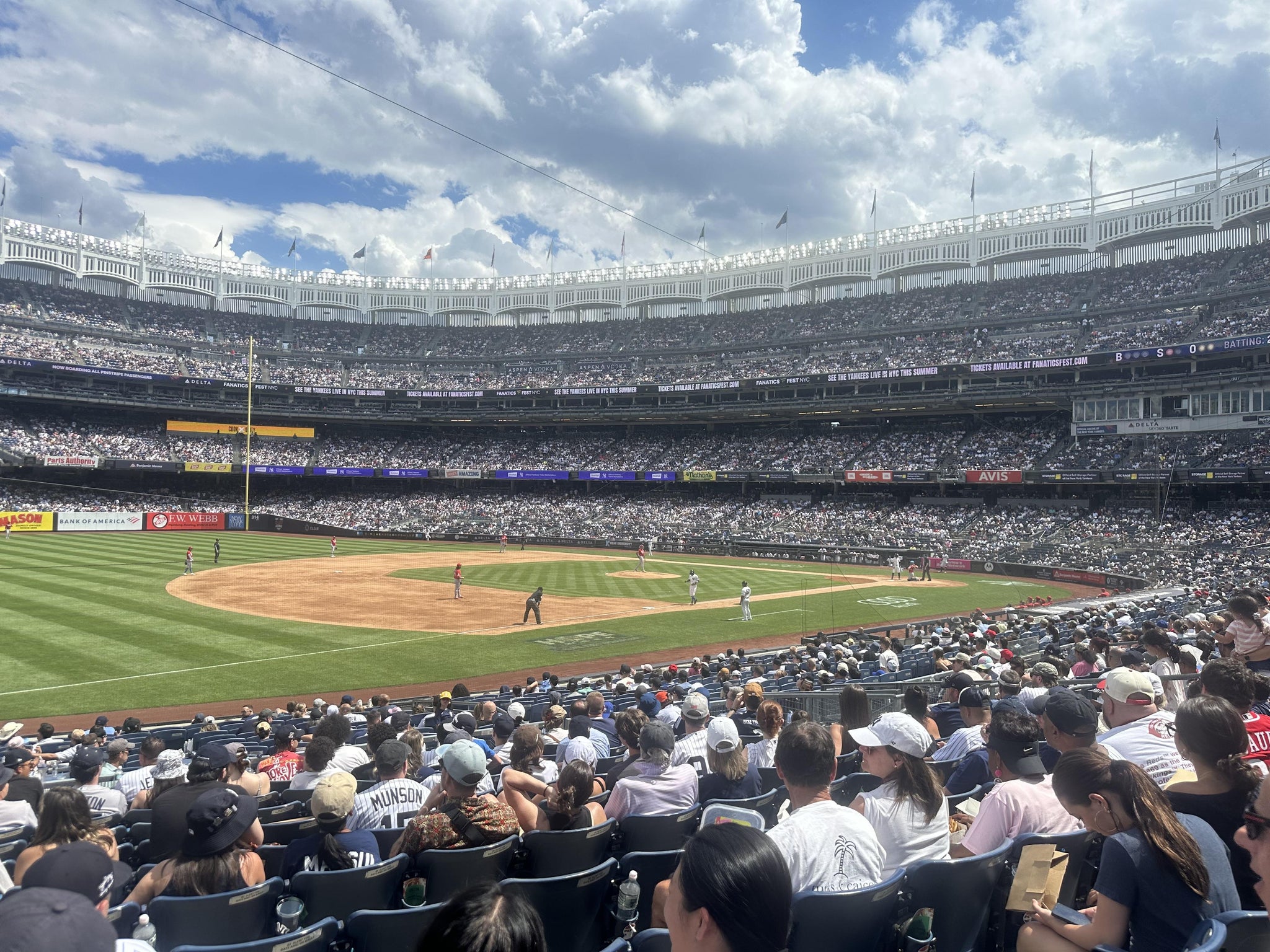 Real Fan View taken from Field Level 127 B at Yankee Stadium by David. O