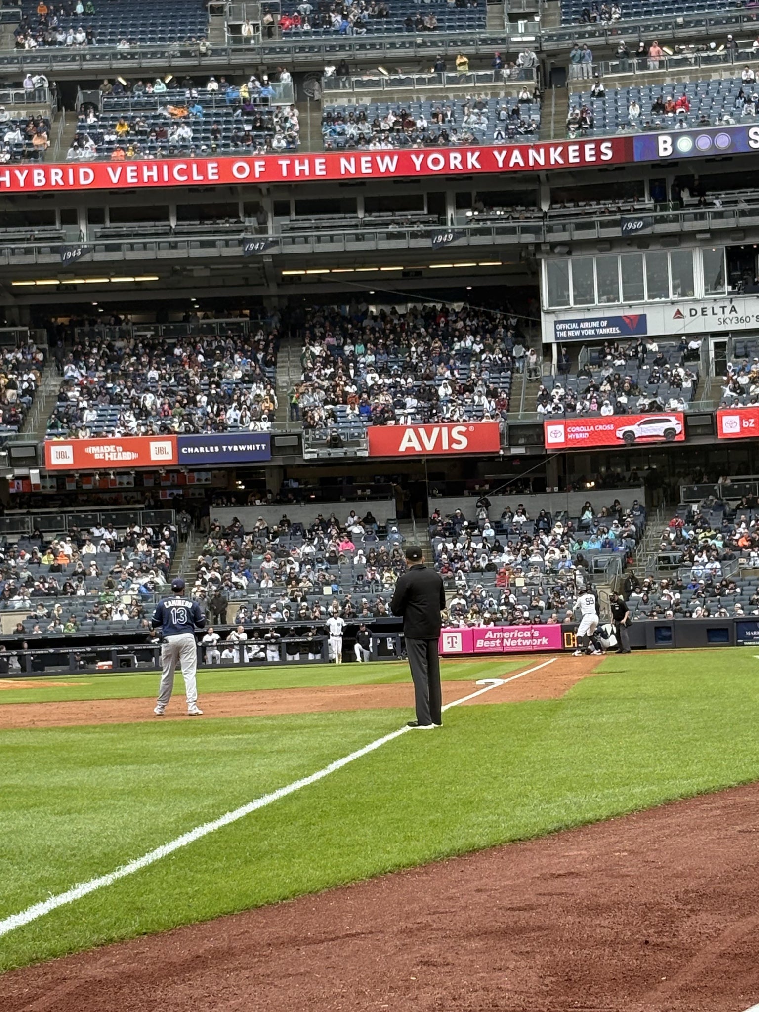 Real Fan View taken from Field Level 129 at Yankee Stadium by Rob G