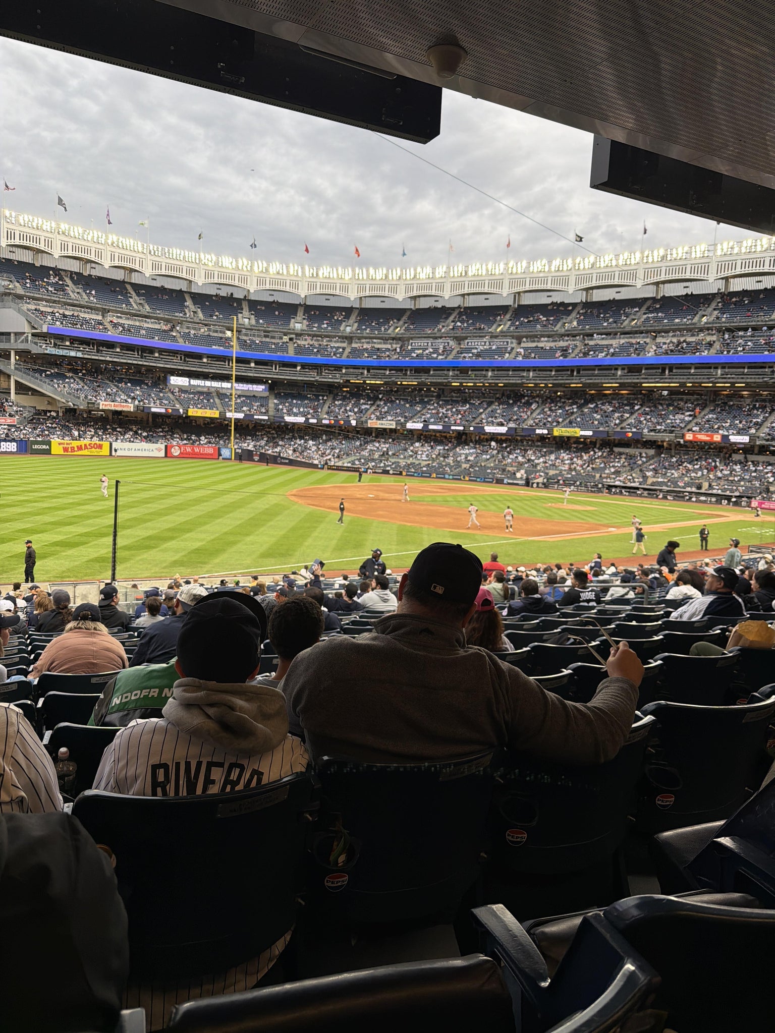 Real Fan View taken from Field Level 129 at Yankee Stadium by Garrick Y
