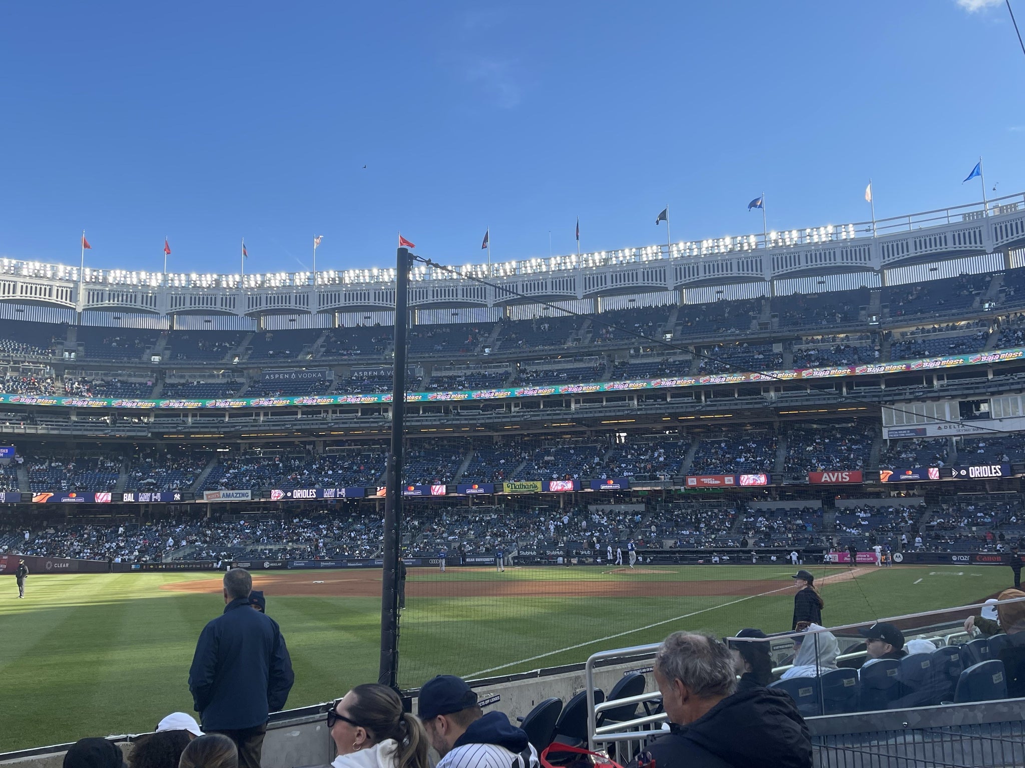 Real Fan View taken from Field Level 129 at Yankee Stadium by Cristel H